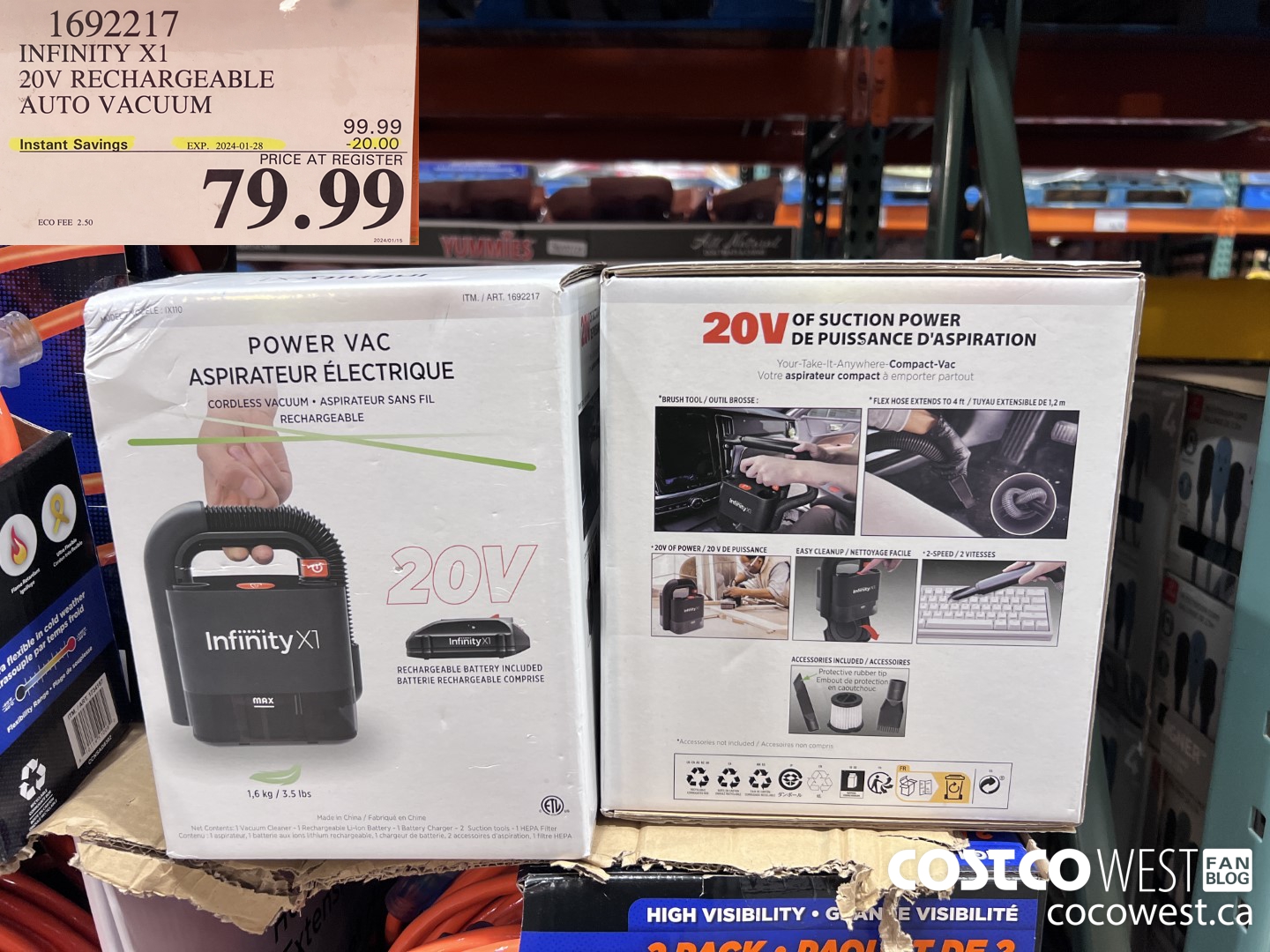 1692217 INFINITY X1 20V RECHARGEABLE AUTO VACUUM ($20.00 INSTANT SAVINGS EXPIRES ON 2024-01-28) $79.99