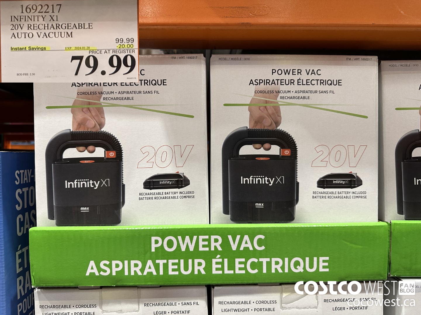 1692217 INFINITY X1 20V RECHARGEABLE AUTO VACUUM ($20.00 INSTANT SAVINGS EXPIRES ON 2024-01-28) $79.99