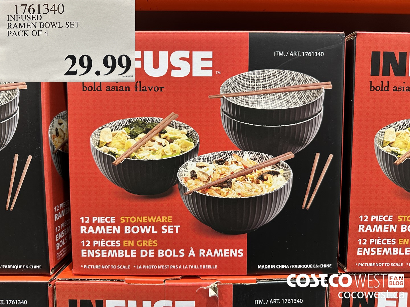 1761340 INFUSED RAMEN BOWL SET PACK OF 4 $29.99