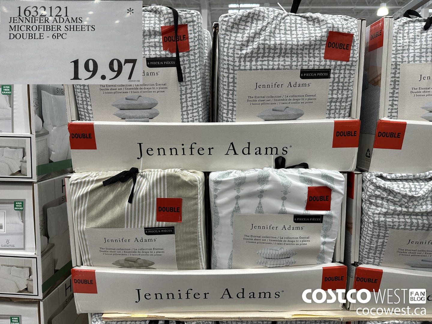1632121 JENNIFER ADAMS MICROFIBER SHEET SET DOUBLE 6PC $19.97