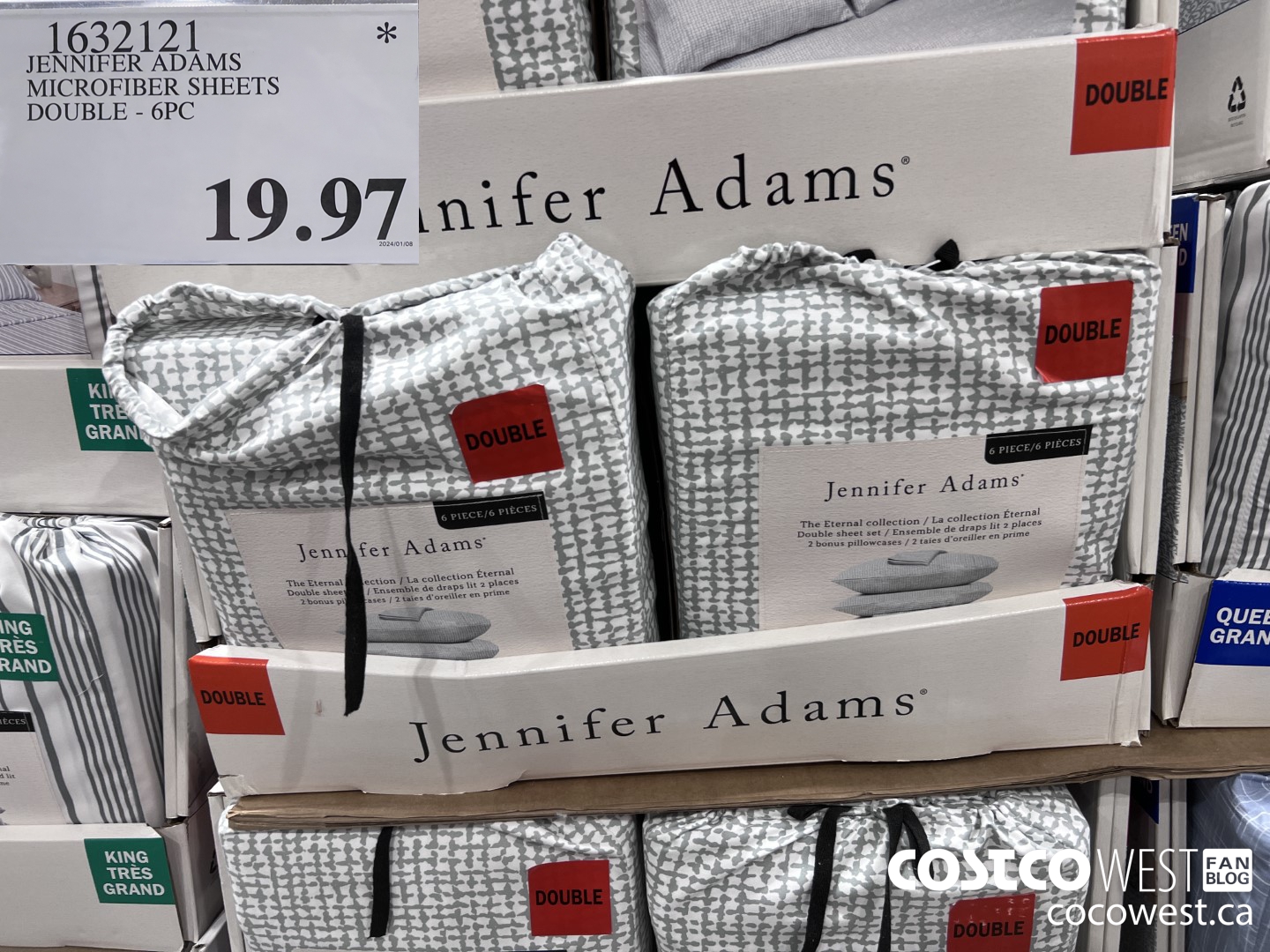 1632121 JENNIFER ADAMS MICROFIBER SHEET SET DOUBLE 6PC $19.97