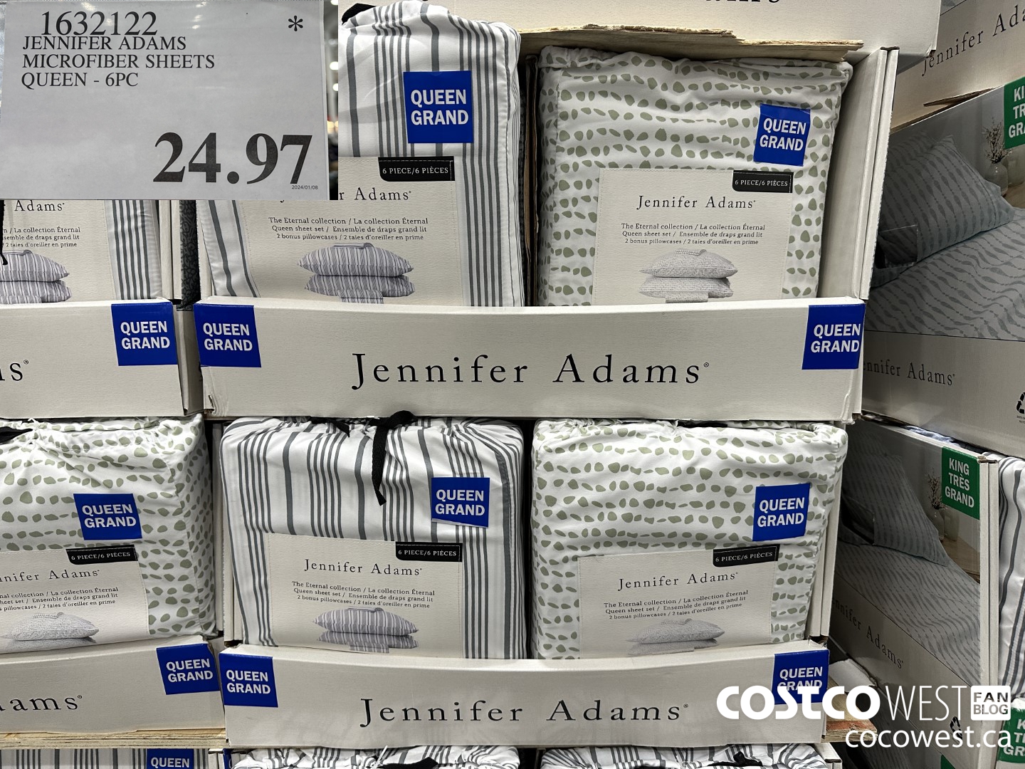 1632122 JENNIFER ADAMS MICROFIBER SHEET SET QUEEN 6PC $24.97