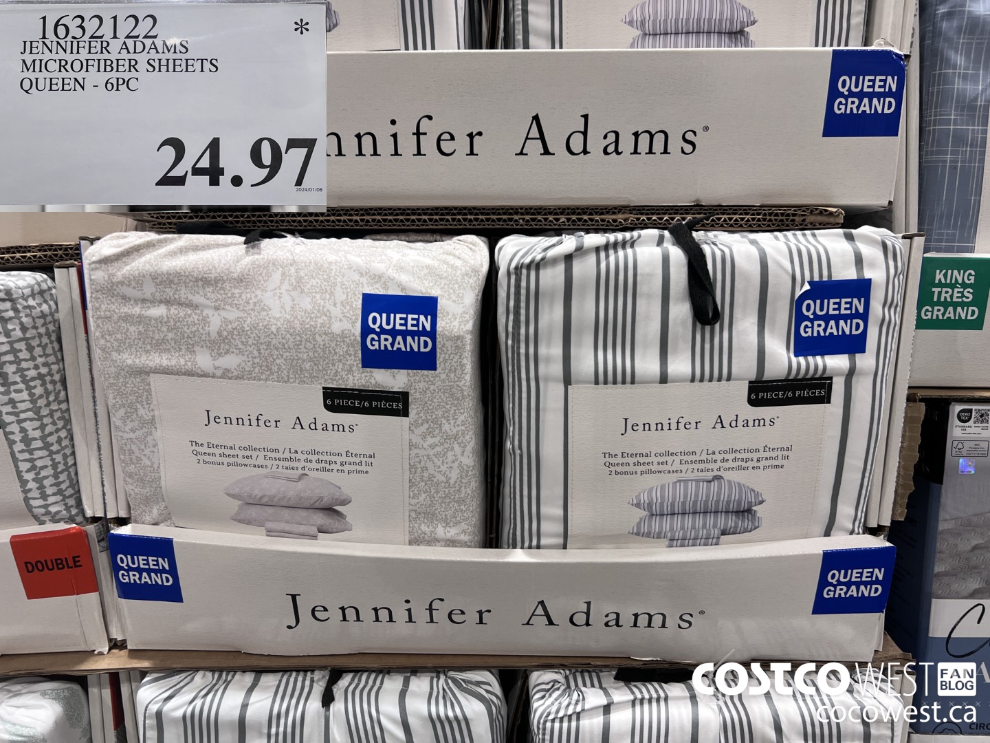 1632122 JENNIFER ADAMS MICROFIBER SHEET SET QUEEN 6PC $24.97