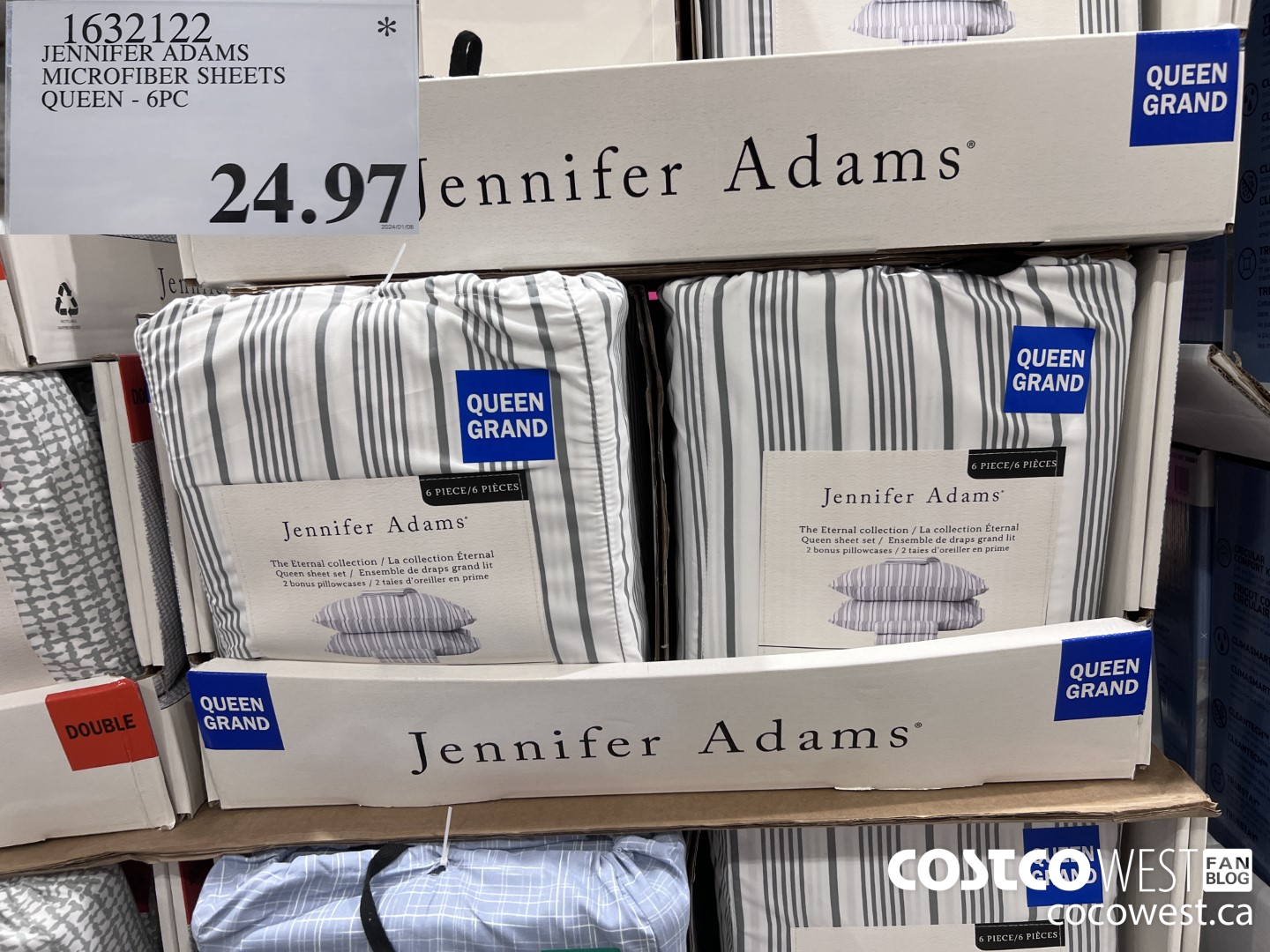 1632122 JENNIFER ADAMS MICROFIBER SHEET SET QUEEN 6PC $24.97