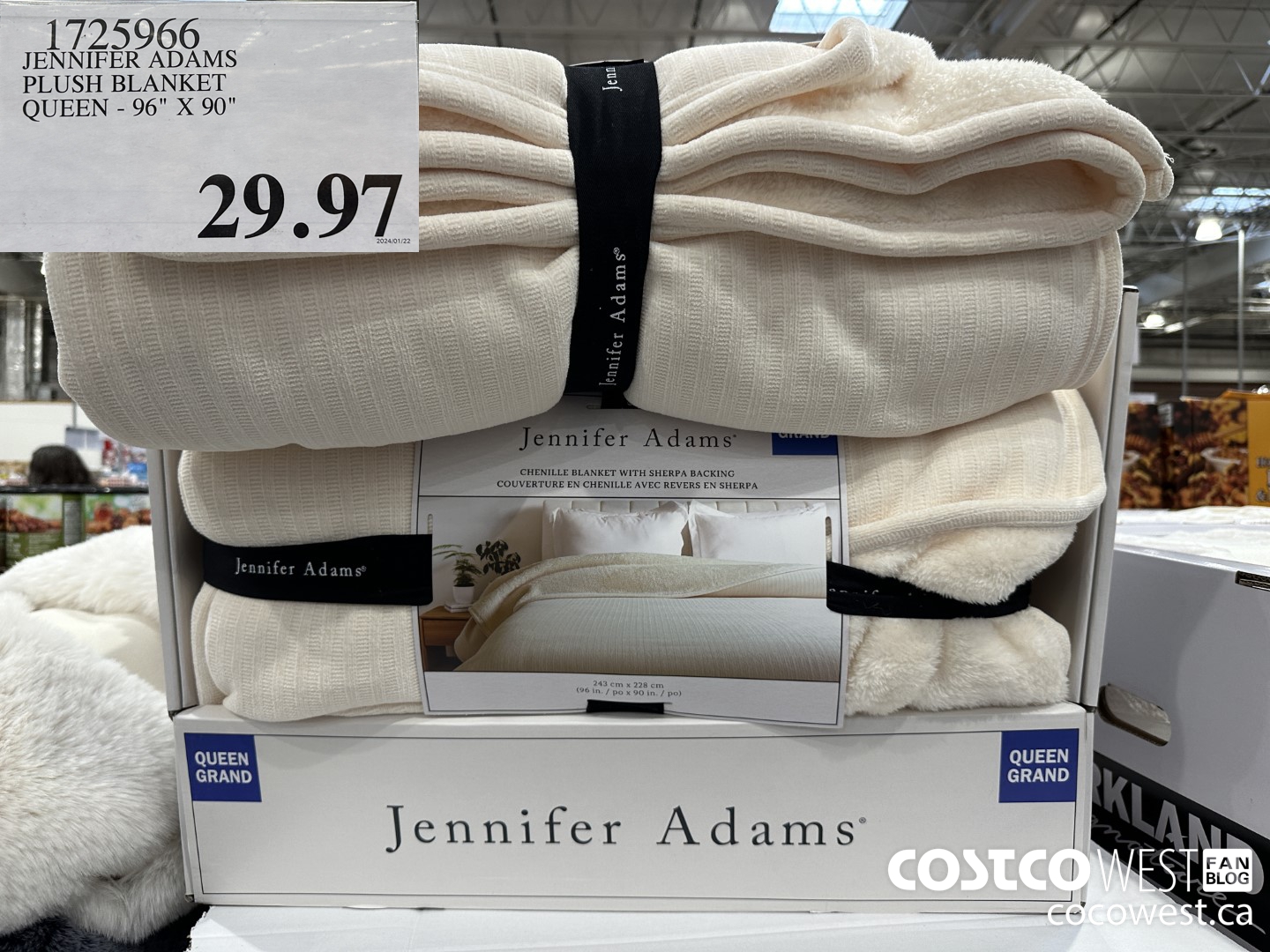 1725966 JENNIFER ADAMS PLUSH BLANKET QUEEN 96