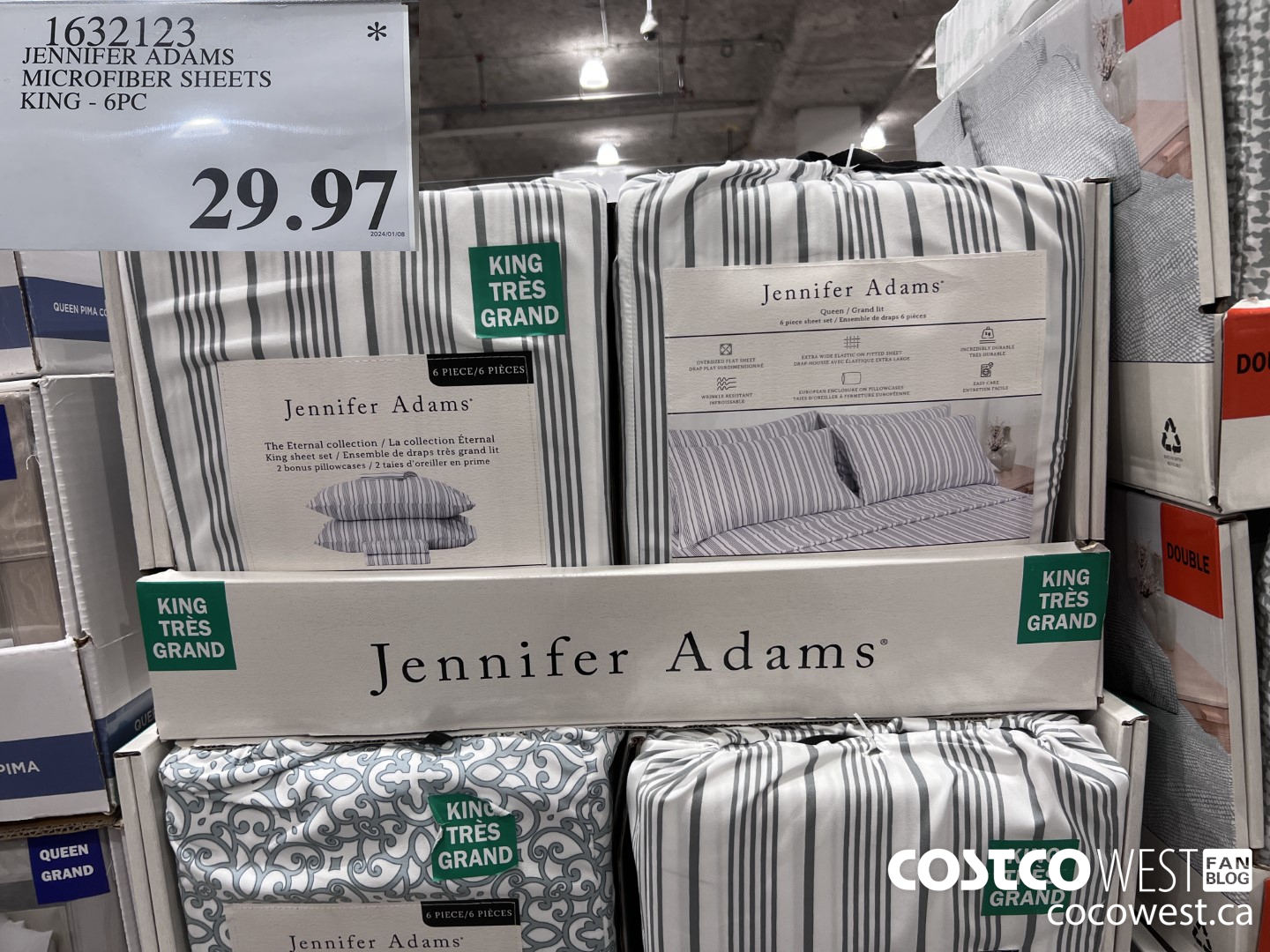1632123 JENNIVER ADAMS MICROFIBER SHEET SET KING 6PC $29.97