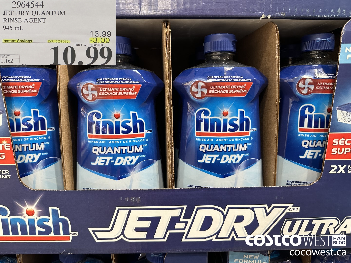 2964544 JET DRY ULTRA RINSE AGENT 946 mL ($3.00 INSTANT SAVINGS EXPIRES ON 2024-01-21) $10.99