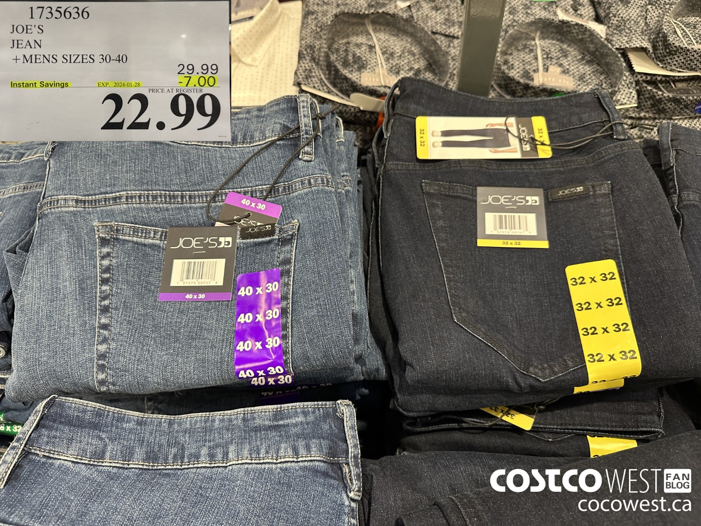 1735636 JOE'S JEAN MENS SIZES 30-40 ($7.00 INSTANT SAVINGS EXPIRES ON 2024-01-28) $22.99