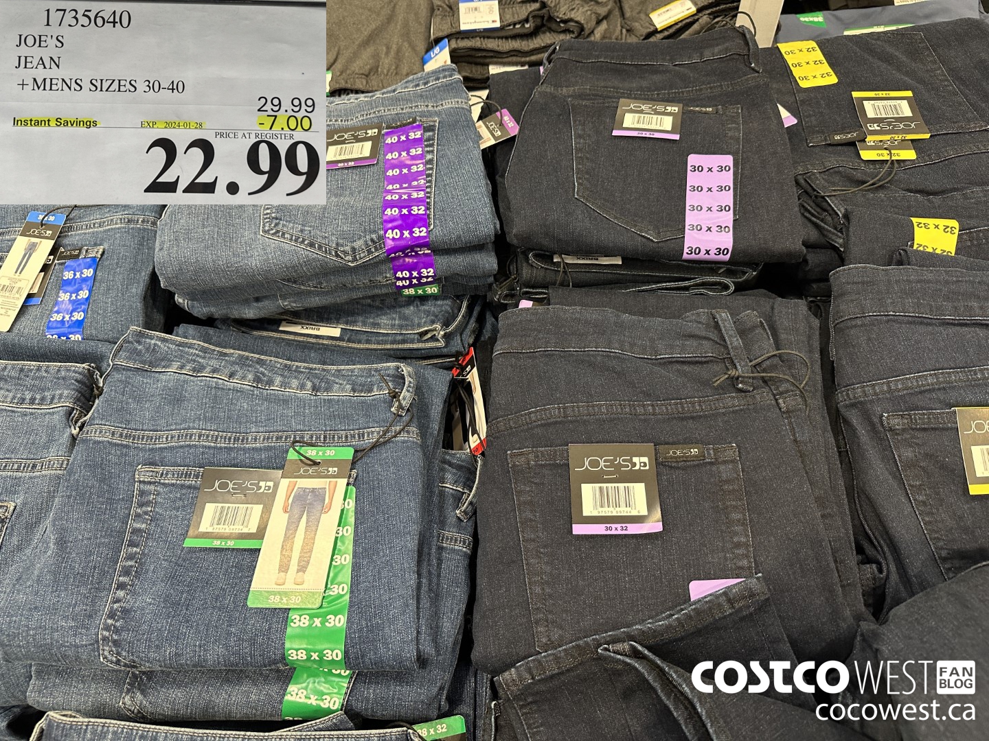1735640 JOE'S JEAN MENS SIZES 30-40 ($7.00 INSTANT SAVINGS EXPIRES ON 2024-01-28) $22.99