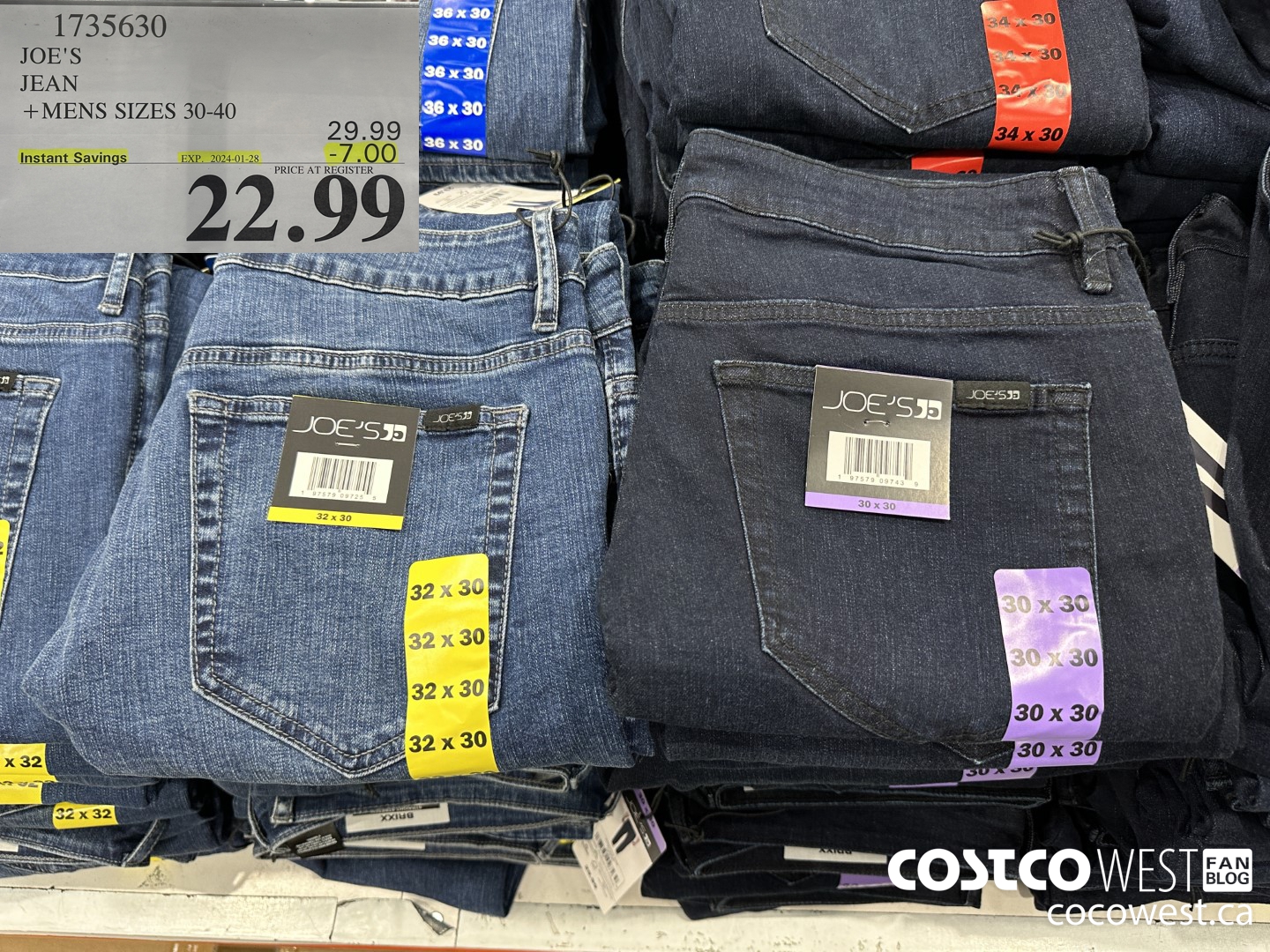 1735630 JOE'S JEAN MENS SIZES 30-40  ($7.00 INSTANT SAVINGS EXPIRES ON 2024-01-28) $22.99