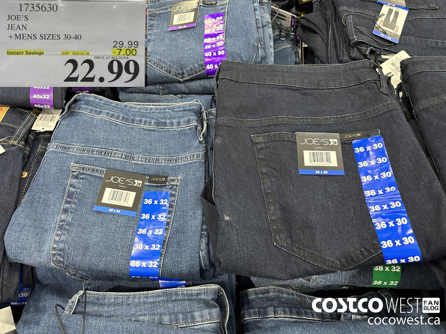 1735630 JOE'S JEAN MENS SIZES 30-40  ($7.00 INSTANT SAVINGS EXPIRES ON 2024-01-28) $22.99