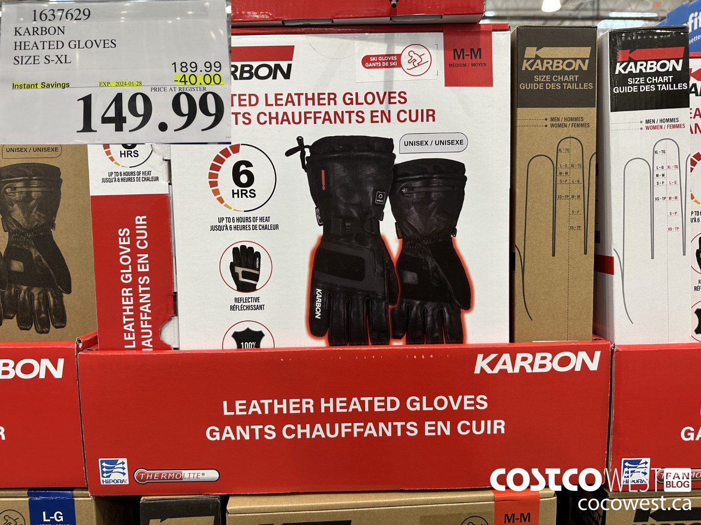 1637629 KARBON HEATED GLOVES SIZES S-XL ($40.00 INSTANT SAVINGS EXPIRES ON 2024-01-28) $149.99