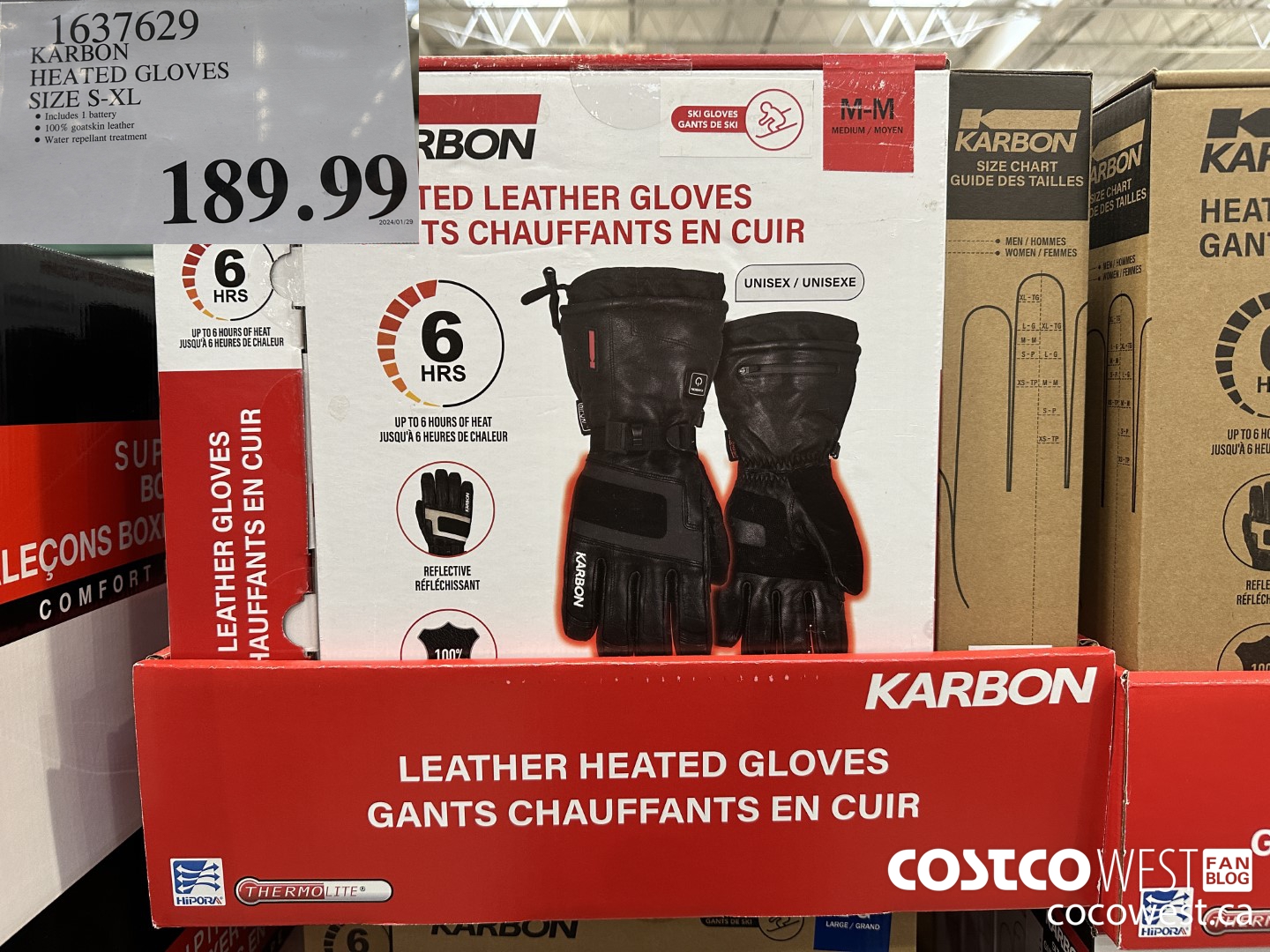 1637629 KARBON HEATED GLOVES SIZE S-XL $189.99