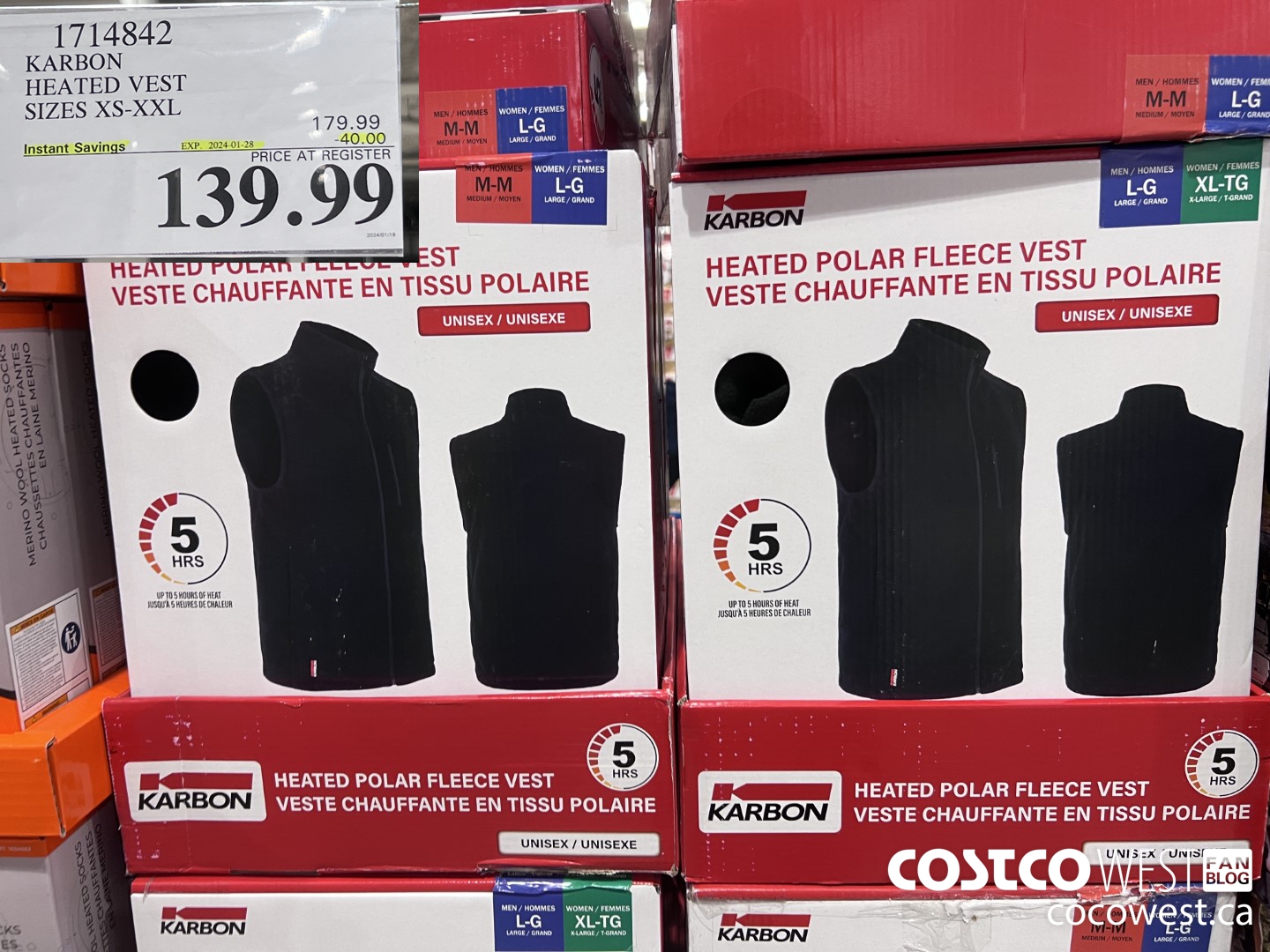 1714842 KARBON HEATED VEST SIZE XS-XXL ($40.00 INSTANT SAVINGS EXPIRES ON 2024-01-28) $139.99
