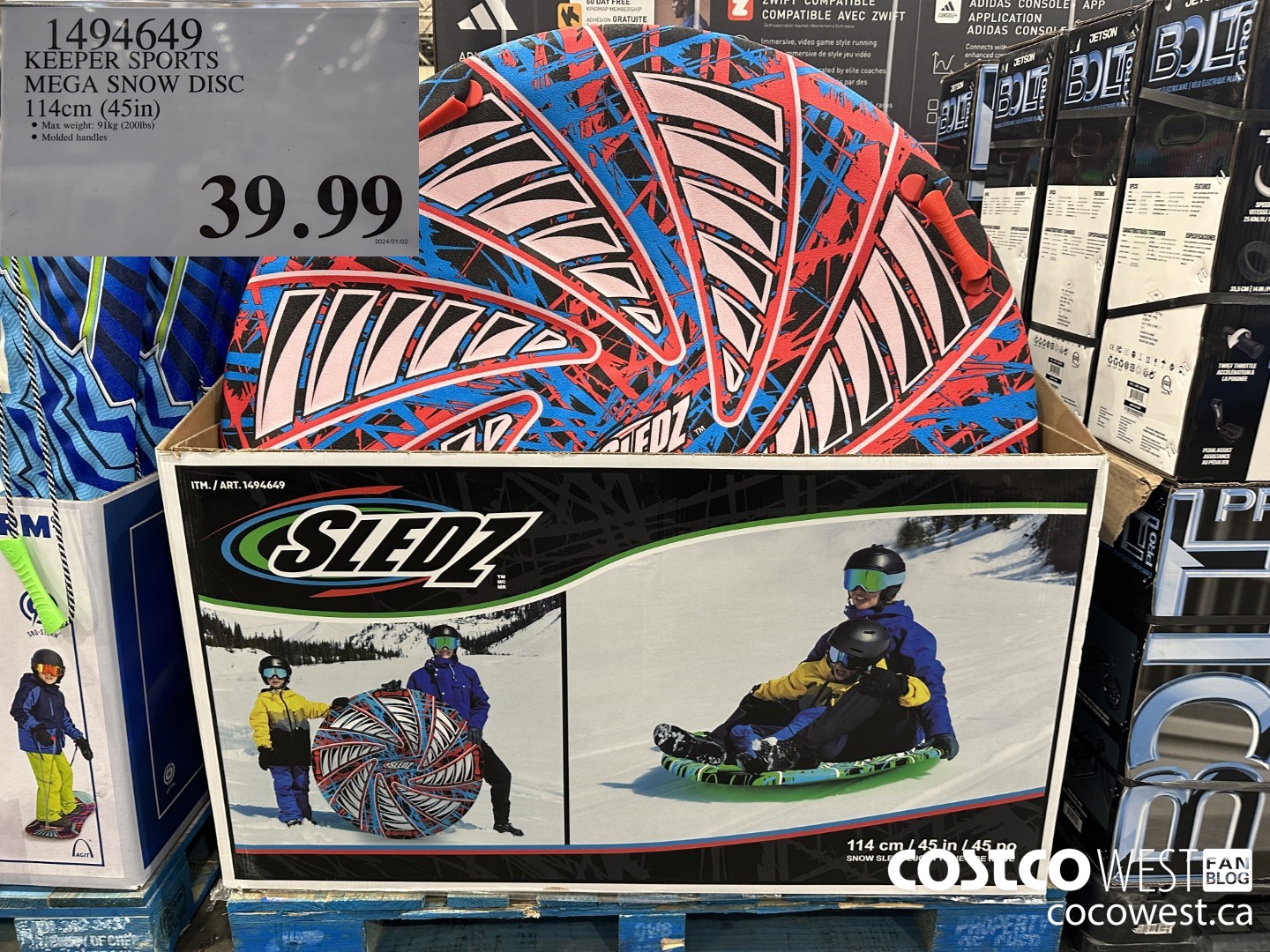 1494649 KEEPER SPORTS MEGA SNOW DISK 114CM (45IN) $39.99