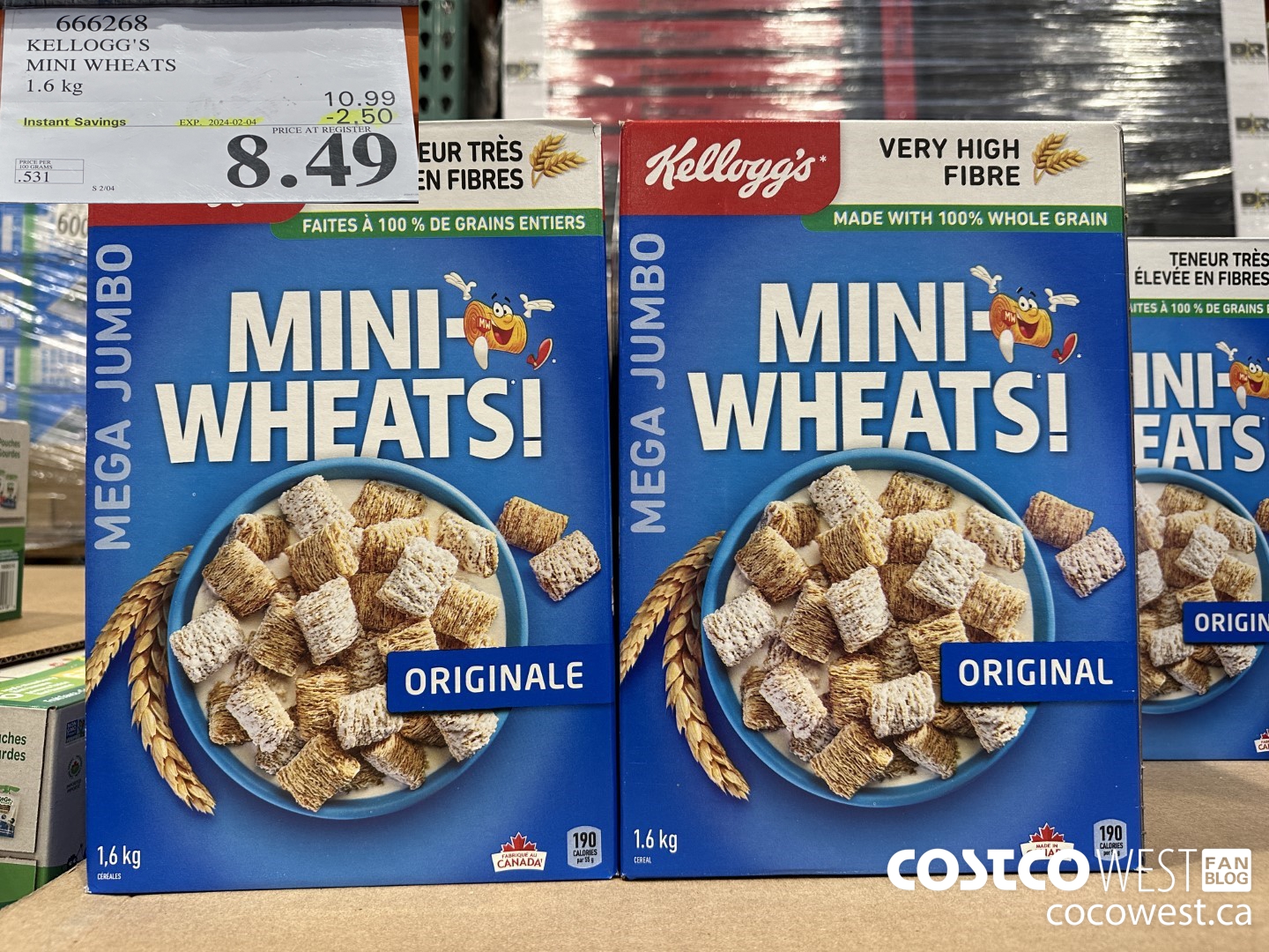 666268 KELLOGG'S MINI WHEATS 1.6 kg ($2.50 INSTANT SAVINGS EXPIRES ON 2024-02-04) $8.49