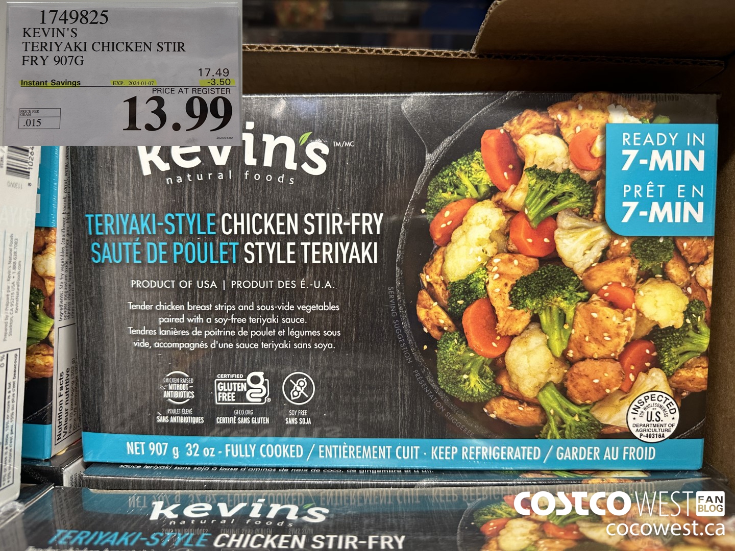 1749825 KEVIN'S TERIYAKI CHICKEN STIR FRY 907G ($3.50 INSTANT SAVINGS EXPIRES ON 2024-01-07) $13.99