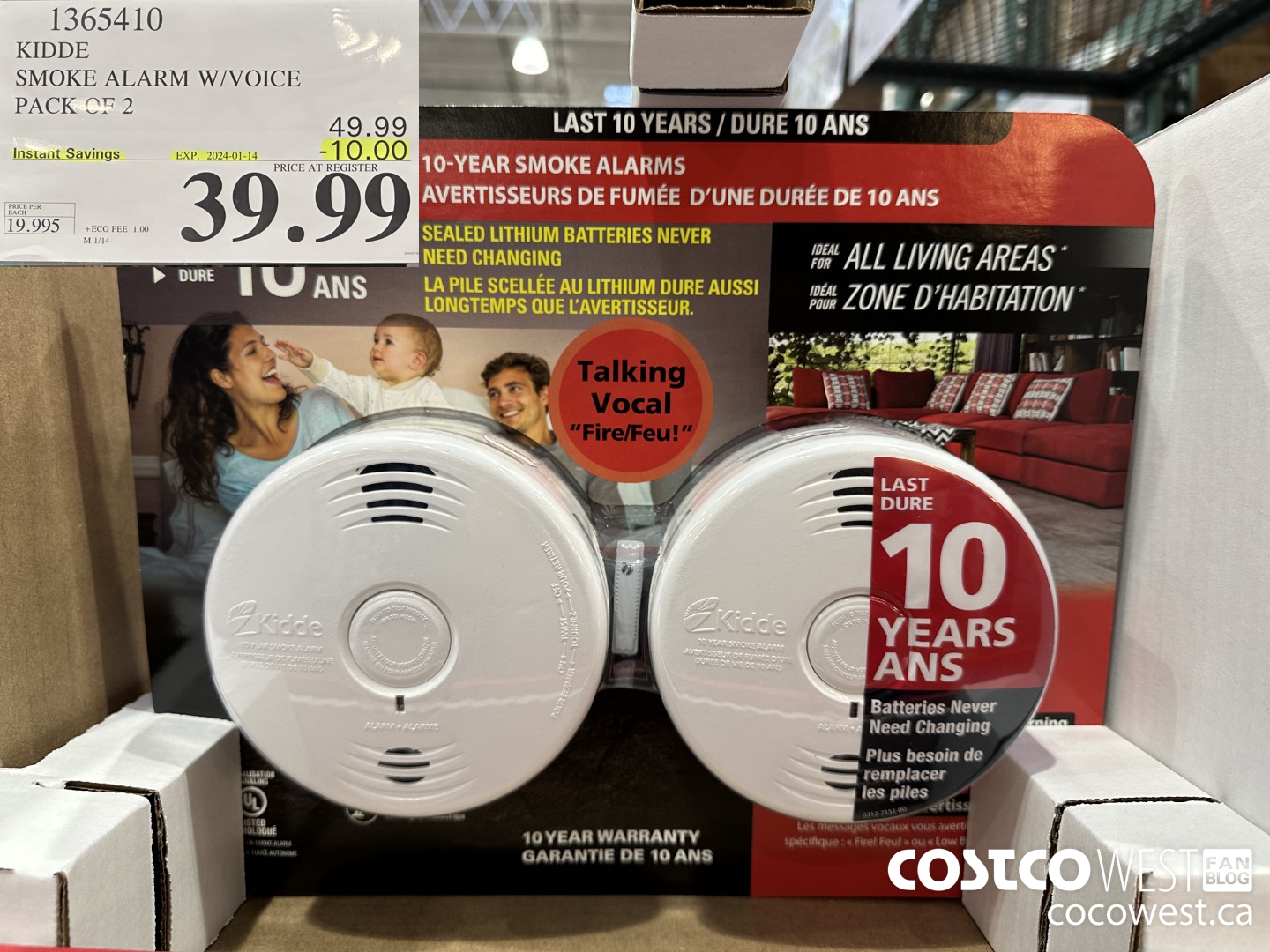 1365410 KIDDE SMOKE ALARM W/VOICE PACK OF 2 ($10.00 INSTANT SAVINGS EXPIRES ON 2024-01-14) $39.99