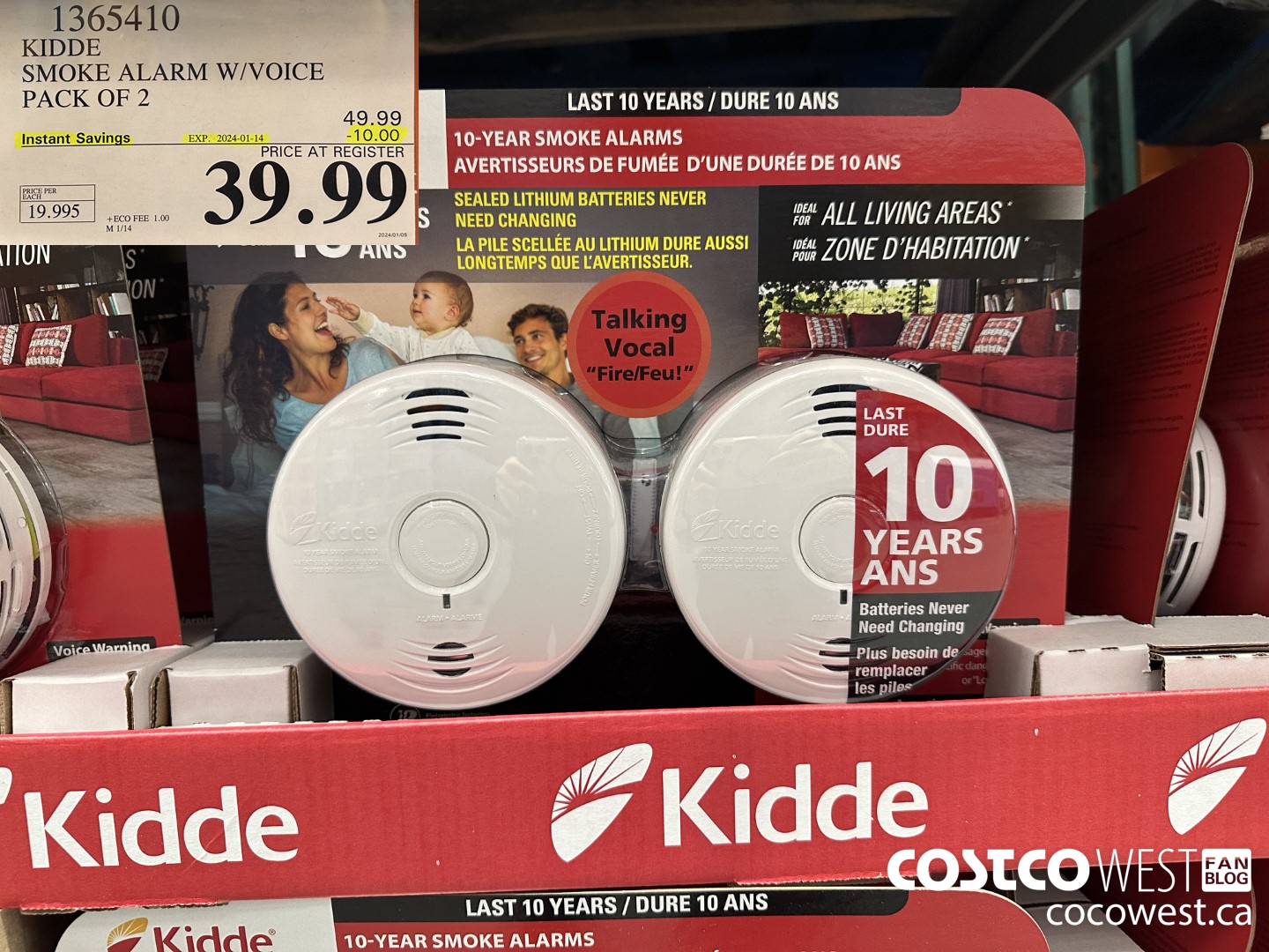 1365410 KIDDE SMOKE ALARM W/VOICE PACK OF 2 ($10.00 INSTANT SAVINGS EXPIRES ON 2024-01-14) $39.99