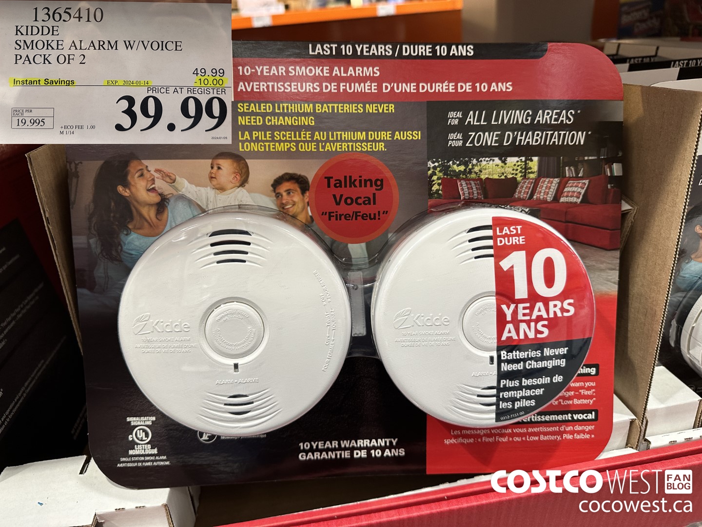 1365410 KIDDE SMOKE ALARM W/VOICE PACK OF 2 ($10.00 INSTANT SAVINGS EXPIRES ON 2024-01-14) $39.99
