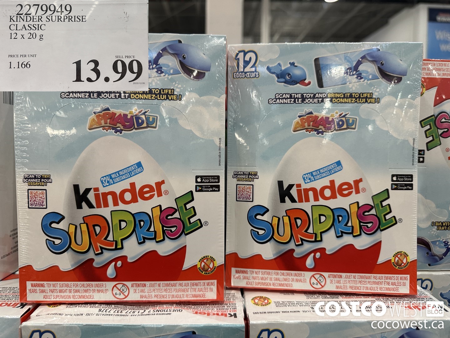 2279949 KINDER SURPRISE CLASSIC 12 x 20g $13.99