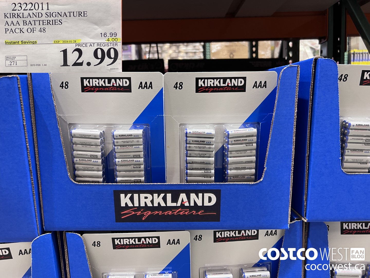 2322011 KIRKLAND SIGNATURE AAA BATTERIES PACK OF 48 ($4.00 INSTANT SAVINGS EXPIRES ON 2024-01-28) $12.99