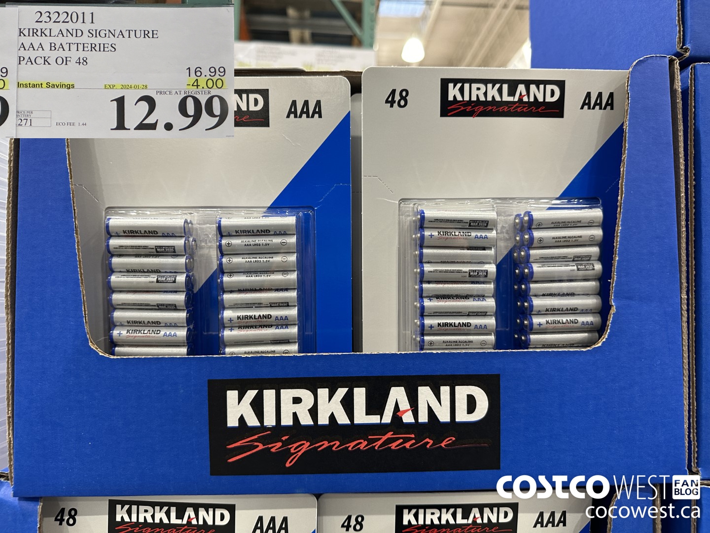 2322011 KIRKLAND SIGNATURE AAA BATTERIES PACK OF 48 ($4.00 INSTANT SAVINGS EXPIRES ON 2024-01-28) $12.99