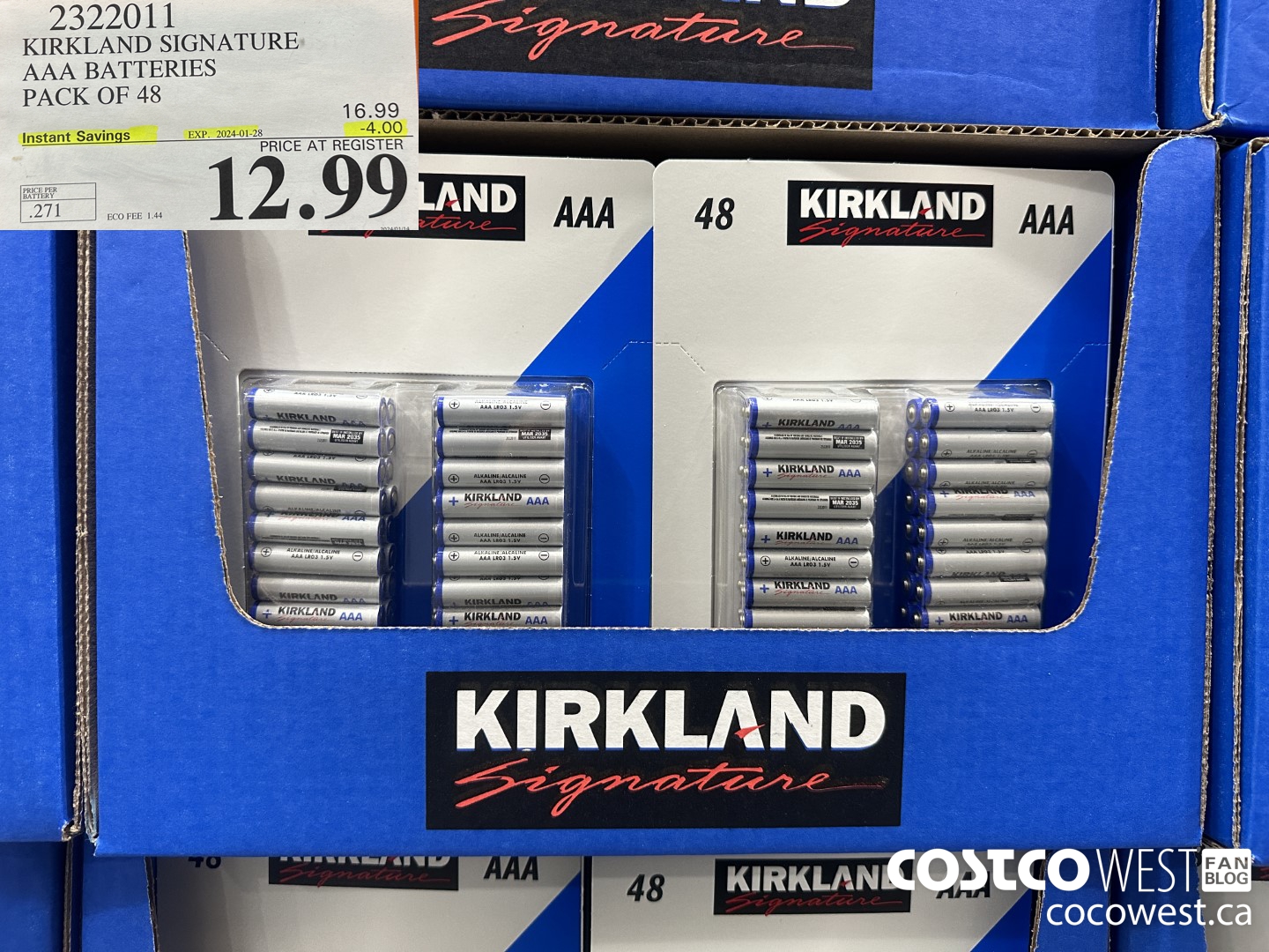 2322011 KIRKLAND SIGNATURE AAA BATTERIES PACK OF 48 ($4.00 INSTANT SAVINGS EXPIRES ON 2024-01-28) $12.99
