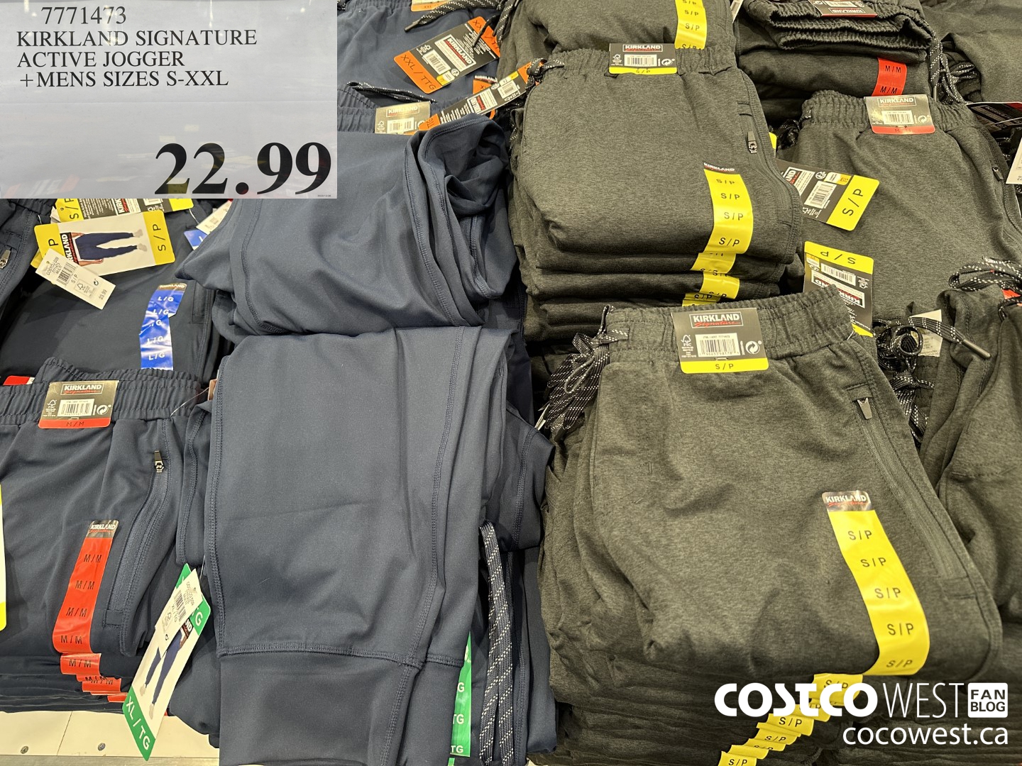 7771473 KIRKLAND SIGNATURE ACTIVE JOGGER MENS SIZES S-XXL $22.99