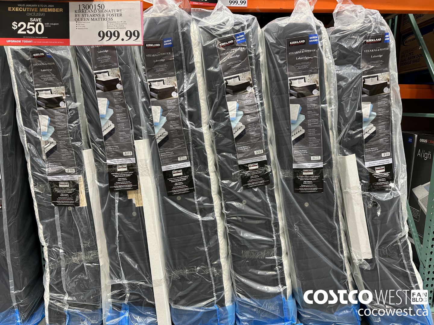 1300150 KIRKLAND SIGNATURE BY STEARNS & FOSTER QUEEN MATTRESS ($250.00 INSTANT SAVINGS EXPIRES ON 2024-01-21) $749.99