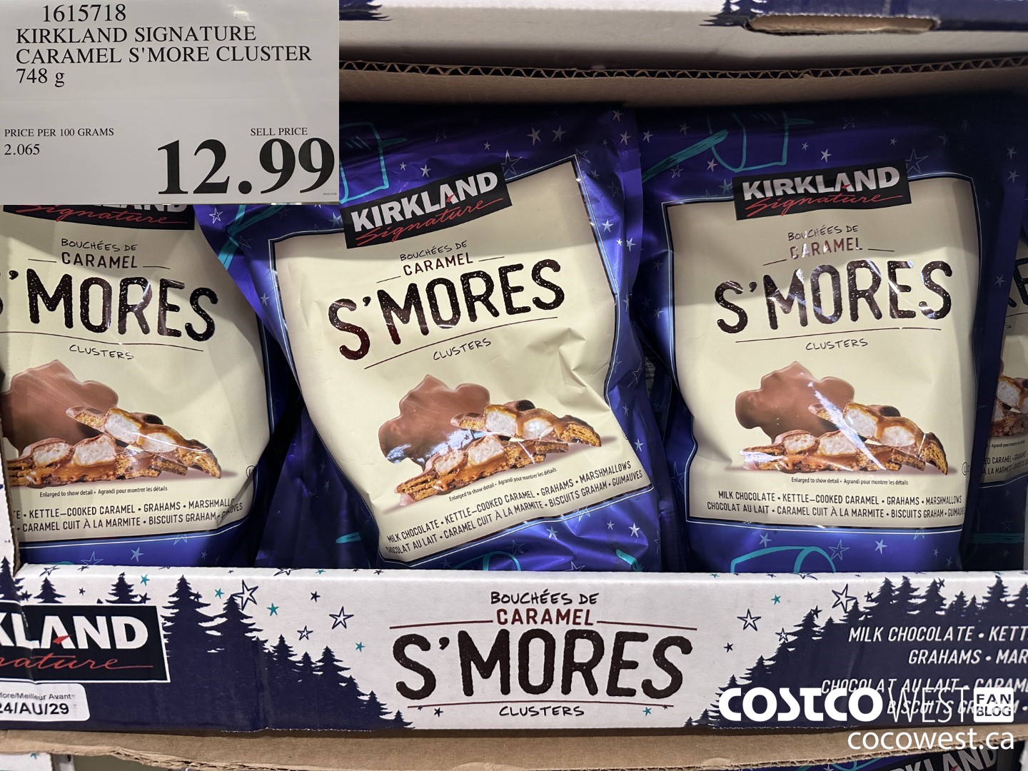 1615718 KIRKLAND SIGNATURE CARAMEL S'MORE CLUSTER 748G $12.99