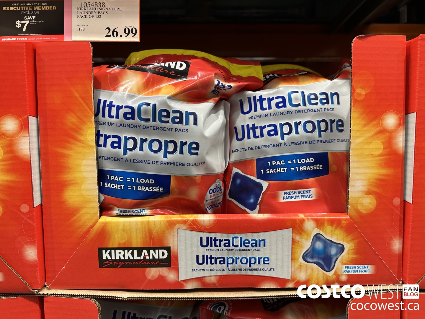 1054838 KIRKLAND SIGNATURE LAUNDRY PACS PACK OF 152 ($7.00 INSTANT SAVINGS EXPIRES ON 2024-01-21) $19.99