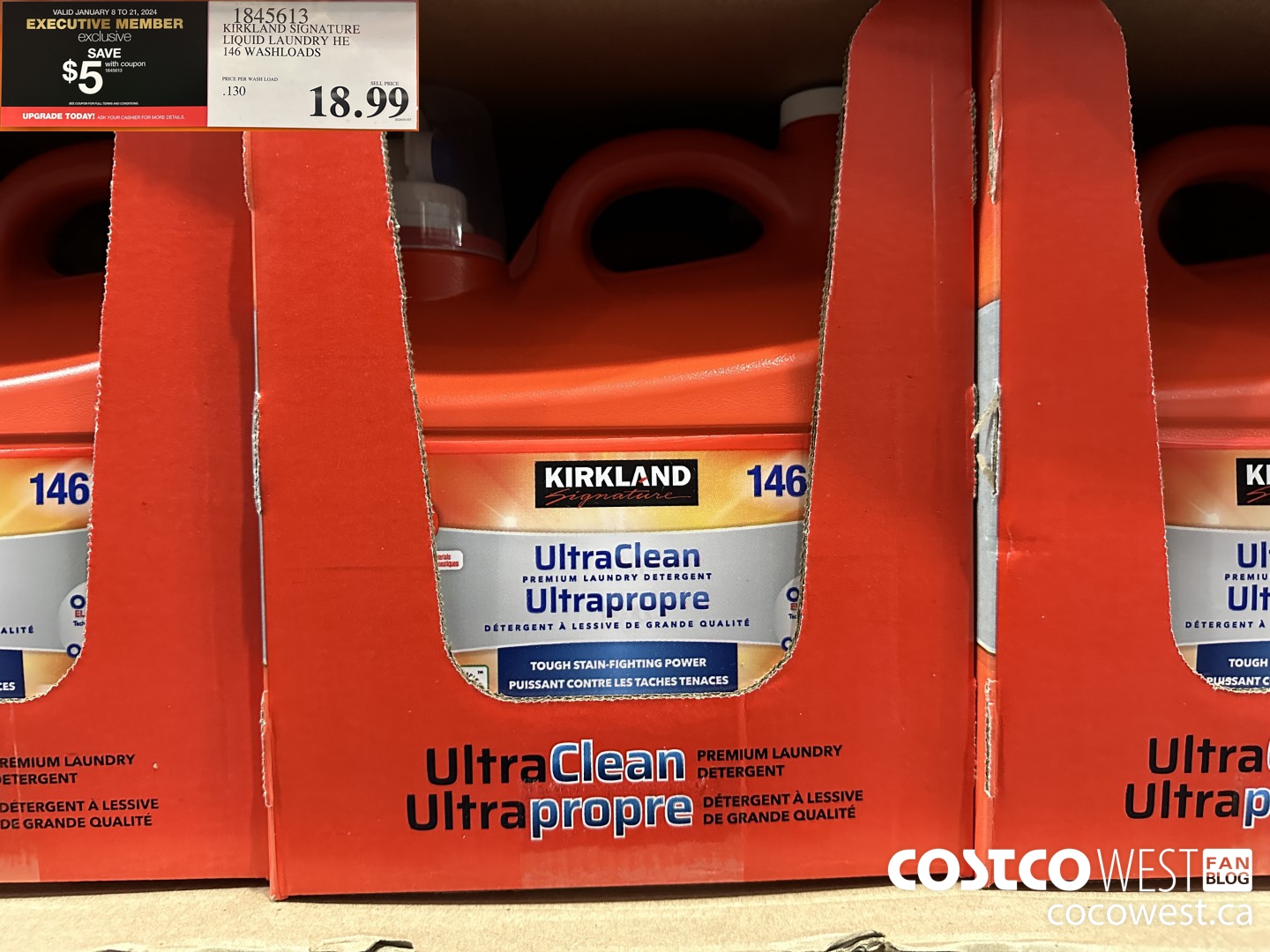 1845613 KIRKLAND SIGNATURE LIQUID LAUNDRY HE 146 WASHLOADS ($5.00 INSTANT SAVINGS EXPIRES ON 2024-01-21) $13.99