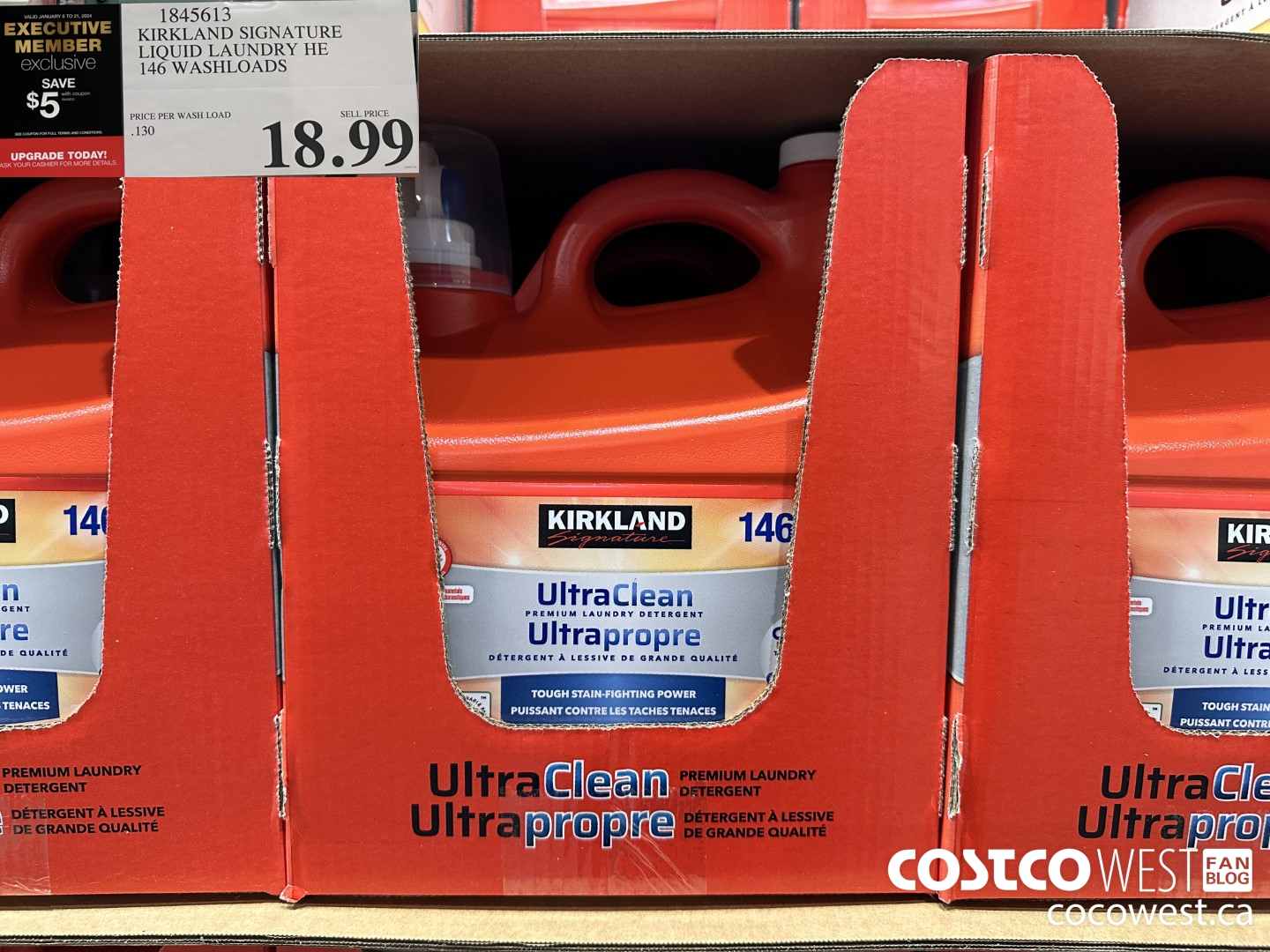 1845613 KIRKLAND SIGNATURE LIQUID LAUNDRY HE 146 WASHLOADS ($5.00 INSTANT SAVINGS EXPIRES ON 2024-01-21) $13.99