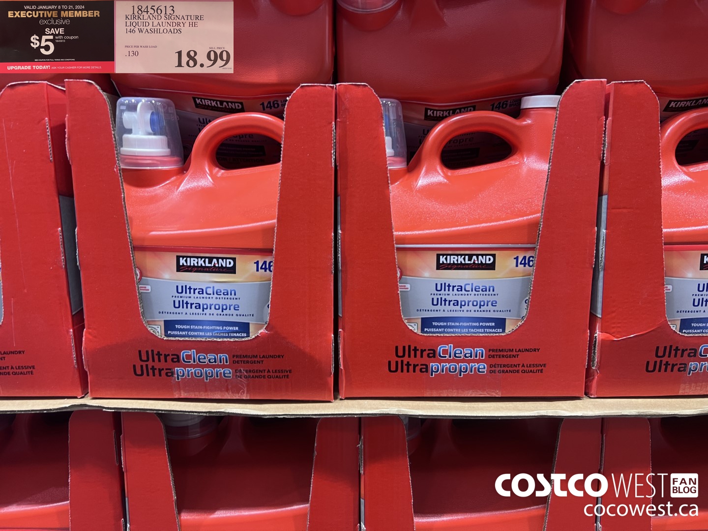 1845613 KIRKLAND SIGNATURE LIQUID LAUNDRY HE 146 WASHLOADS ($5.00 INSTANT SAVINGS EXPIRES ON 2024-01-21) $13.99