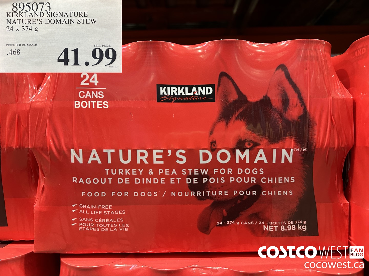 895073 KIRKLAND SIGNATURE NATURE'S DOMAIN STEW 24 X 374 ML $41.99