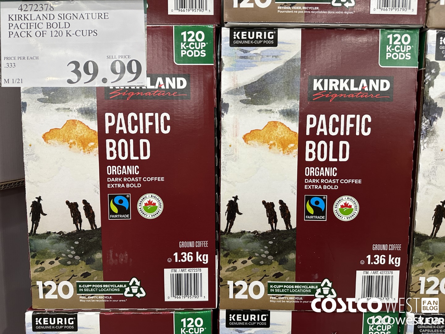 4272378 KIRKLAND SIGNATURE PACIFIC BOLD PACK OF 120 K-CUPS $39.99