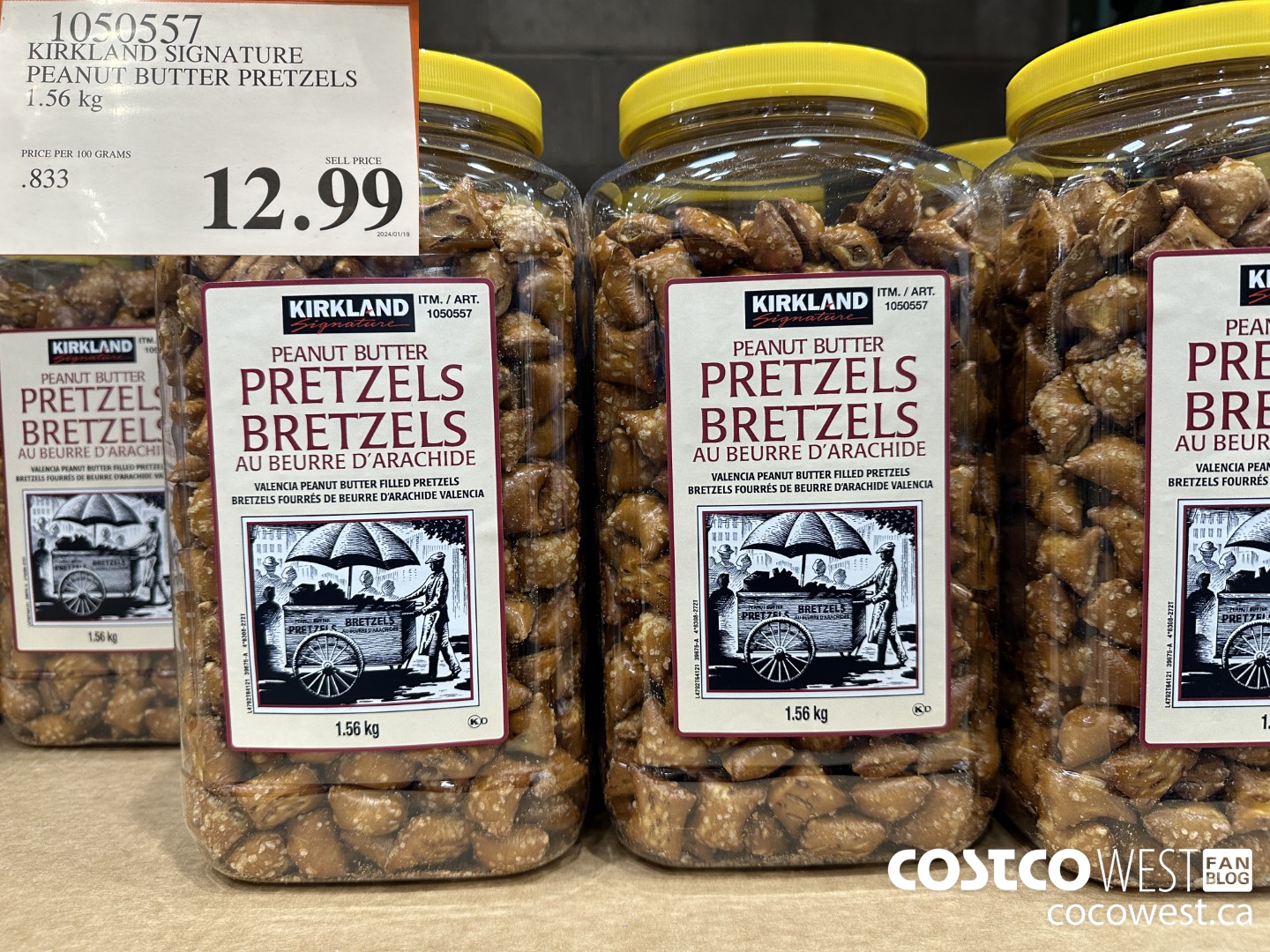 1050557 KIRKLAND SIGNATURE PEANUT BUTTER PRETZEL 1.56KG $12.99