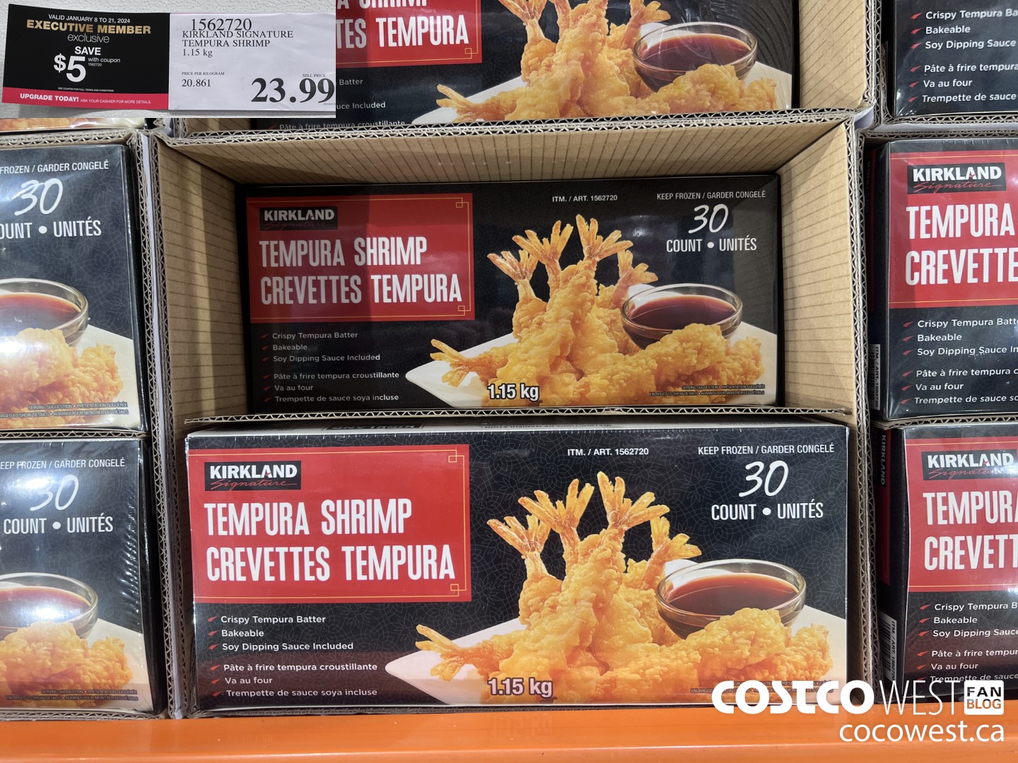 1562720 KIRKLAND SIGNATURE TEMPURA SHRIMP 1.15 kg ($5.00 INSTANT SAVINGS EXPIRES ON 2024-01-21) $18.99