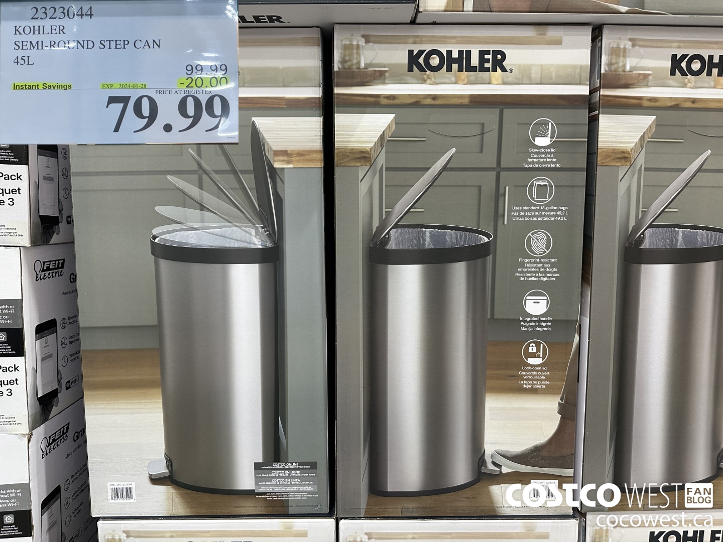 2323044 KOHLER SEMI-ROUND STEP CAN 45L ($20.00 INSTANT SAVINGS EXPIRES ON 2024-01-28) $79.99