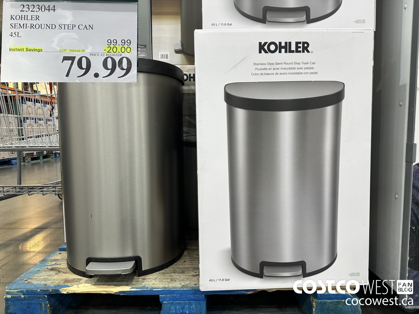 2323044 KOHLER SEMI-ROUND STEP CAN 45L ($20.00 INSTANT SAVINGS EXPIRES ON 2024-01-28) $79.99