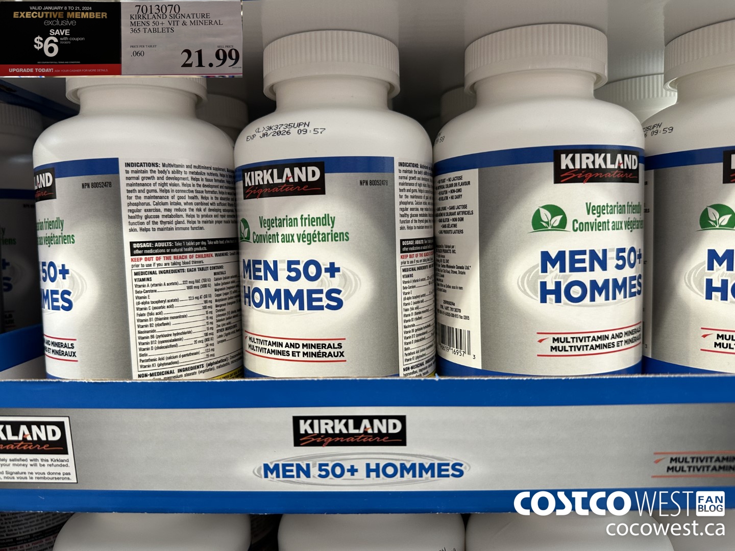 7013070 KS MENS 50+ MULTIVITAMIN & MINERAL 365 TABLETS ($6.00 INSTANT SAVINGS EXPIRES ON 2024-01-21) $15.99