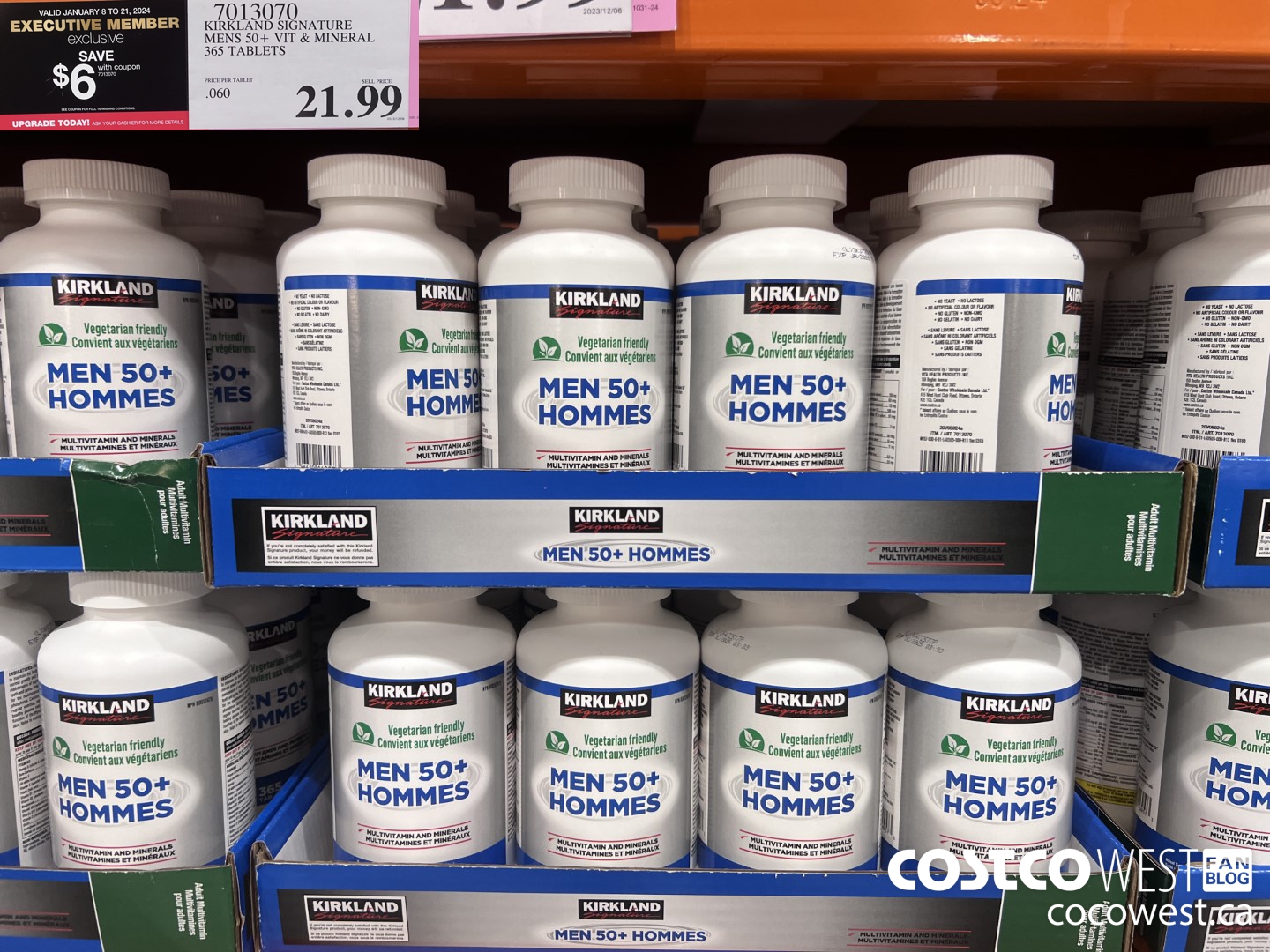 7013070 KS MENS 50+ MULTIVITAMIN & MINERAL 365 TABLETS ($6.00 INSTANT SAVINGS EXPIRES ON 2024-01-21) $15.99