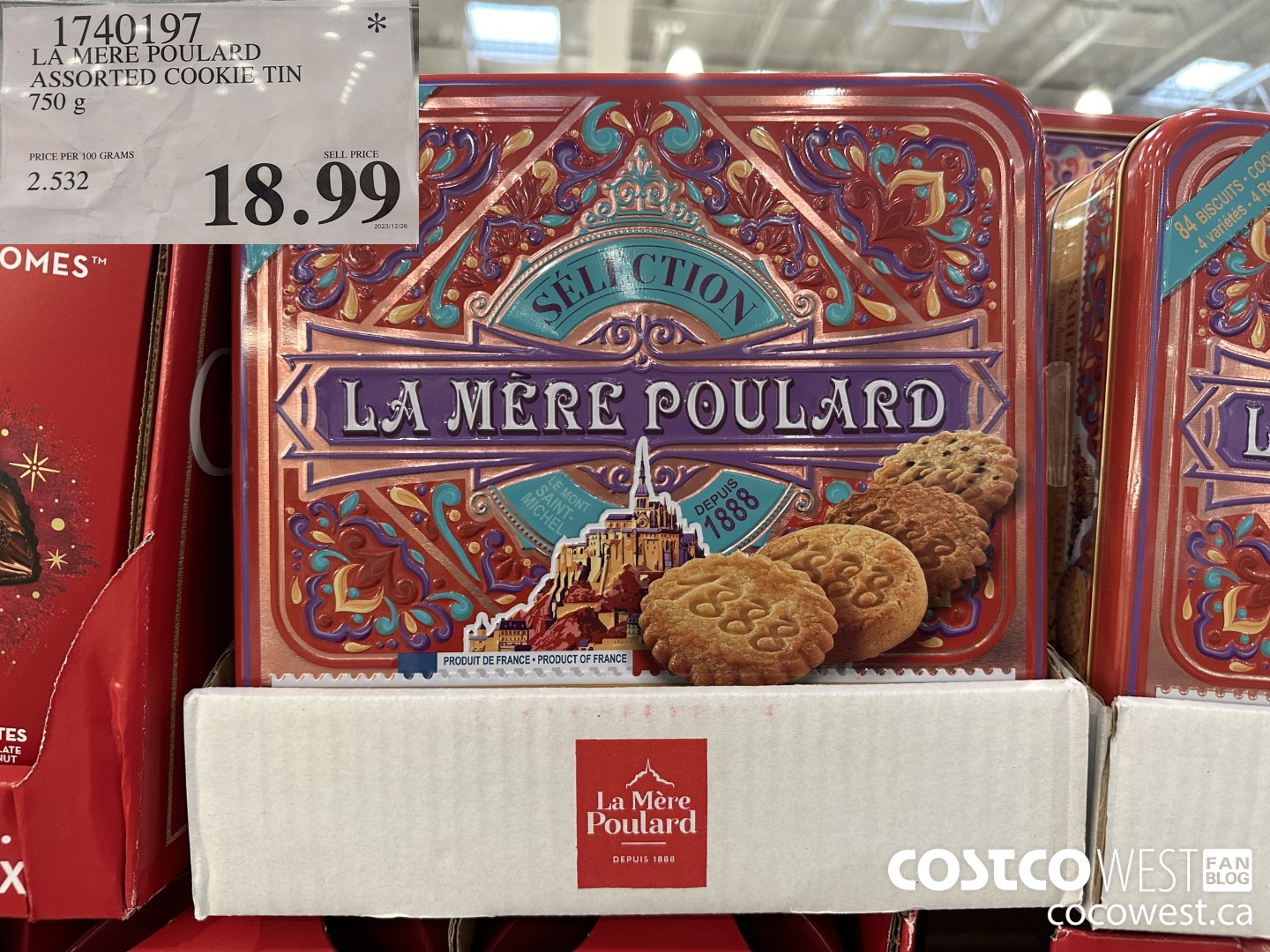 1740197 LA MERE POULARD ASSORTED COOKIE TIN 750G $18.99