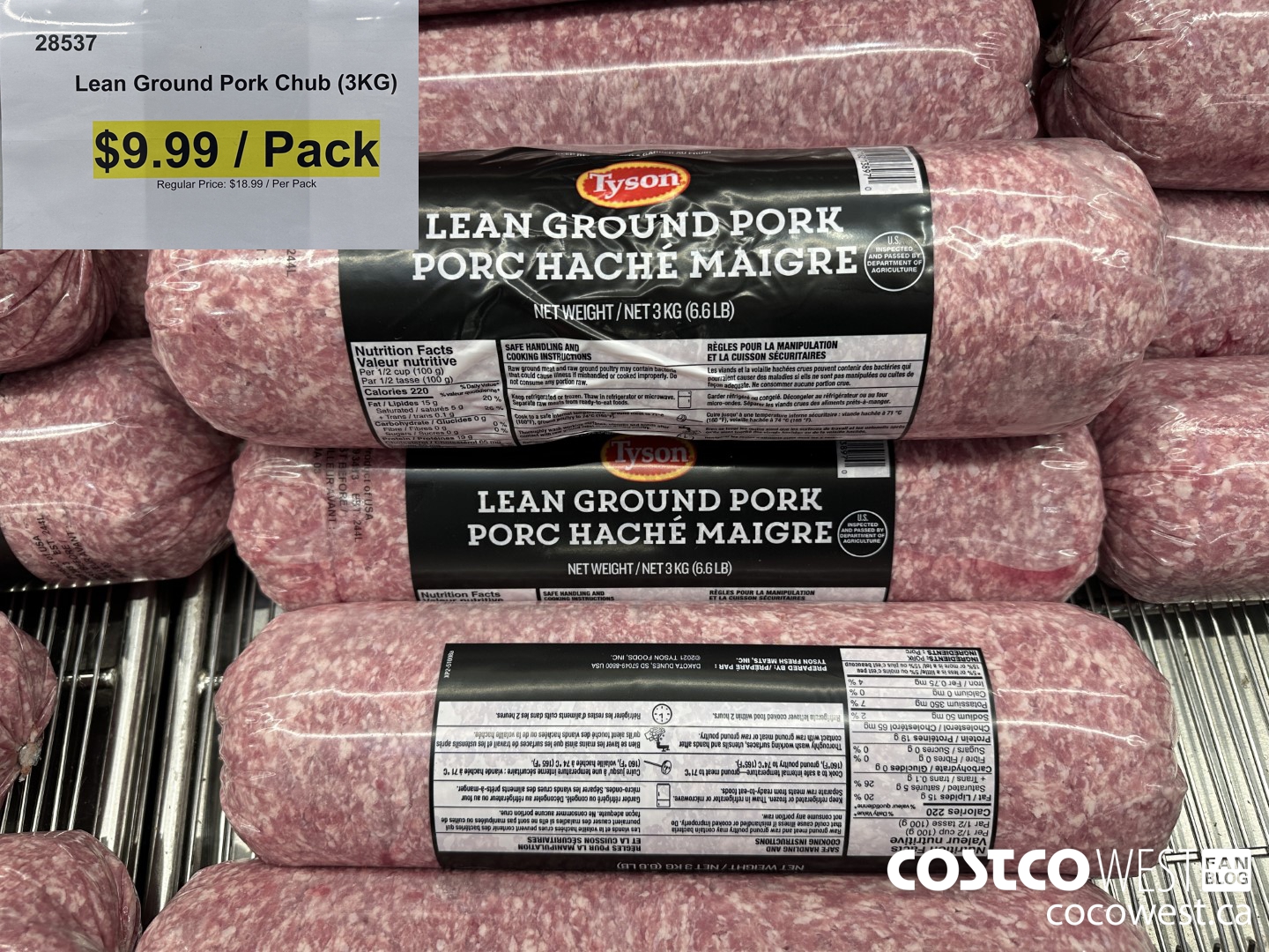 28537 LEAN GROUND PORK CHUB $9.99