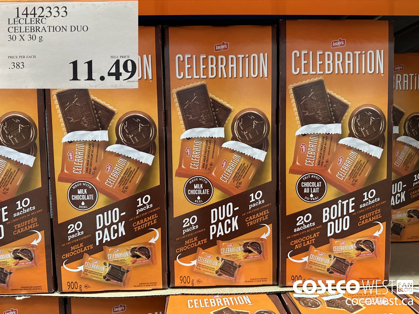 1442333 LECLERC CELEBRATION DUO 2 PACK 30 X 30 g $11.49