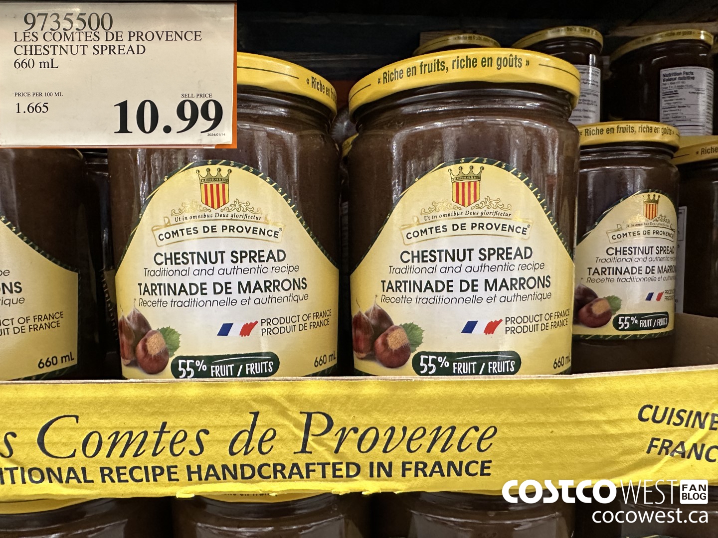9735500 LES COMTES DE PROVENCE CHESTNUT SPREAD 660 ML $10.99