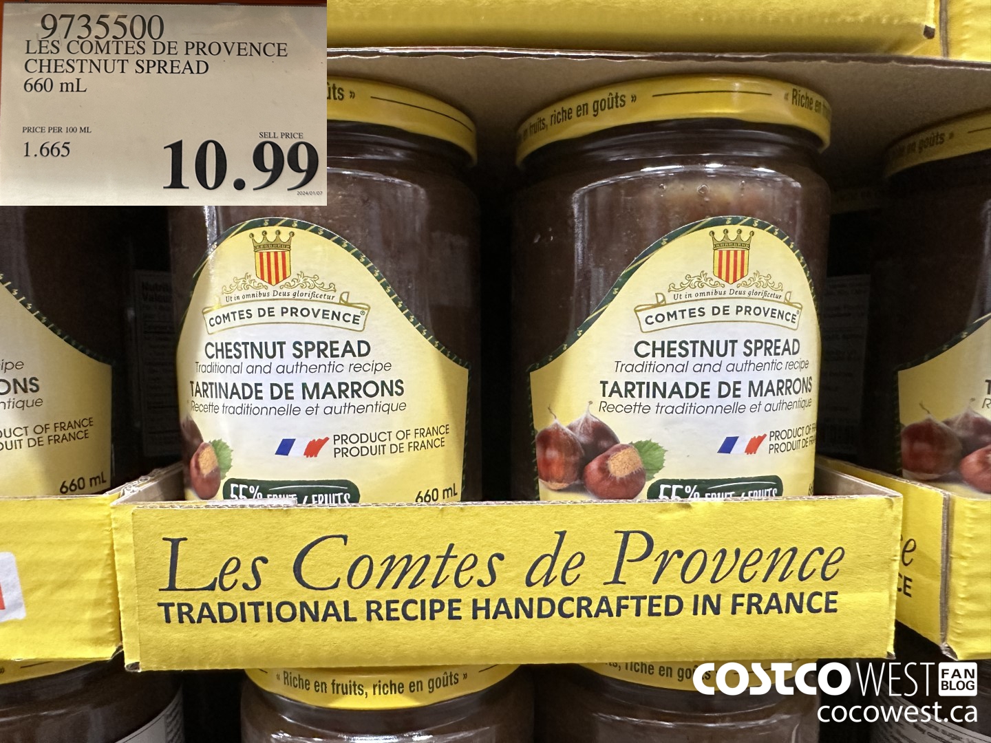 9735500 LES COMTES DE PROVENCE CHESTNUT SPREAD 660 ML $10.99