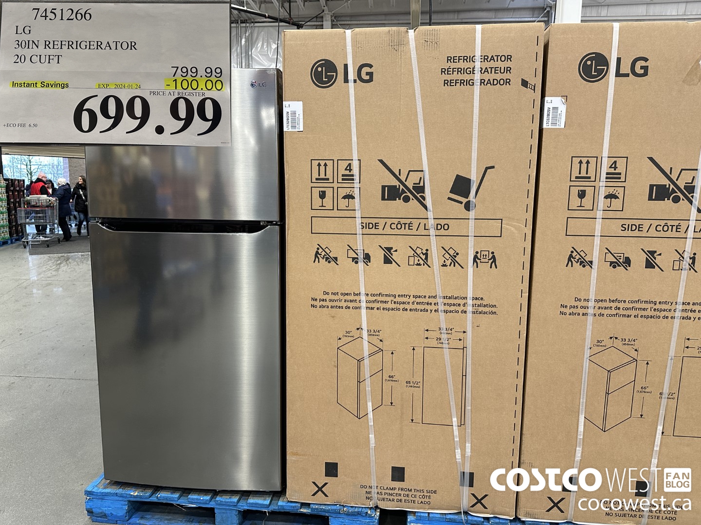 7451266 LG 30 IN. REFRIGERATOR 20 cu.ft ($100.00 INSTANT SAVINGS EXPIRES ON 2024-01-24) $699.99