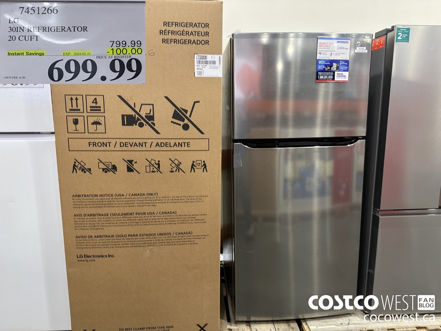 Weekend Update Costco Sale Items For Jan 26 28 2024 For BC AB MB   LG 30 IN REFRIGERATOR 20 Cuft 20240126 155055 